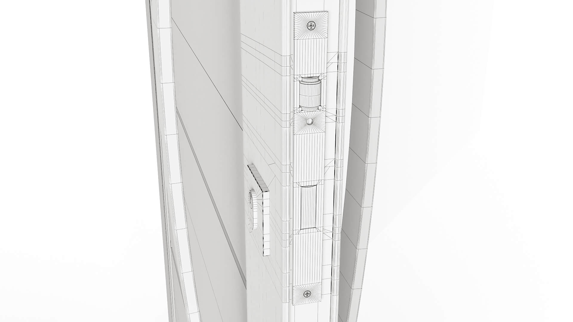 Modern Aluminum Pivot Door Collection in 3 Finishes 3D Model