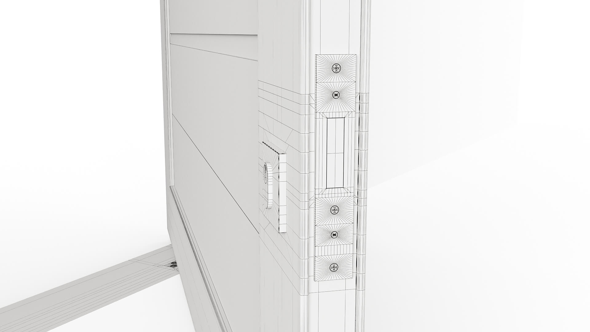 Modern Aluminum Pivot Door Collection in 3 Finishes 3D Model