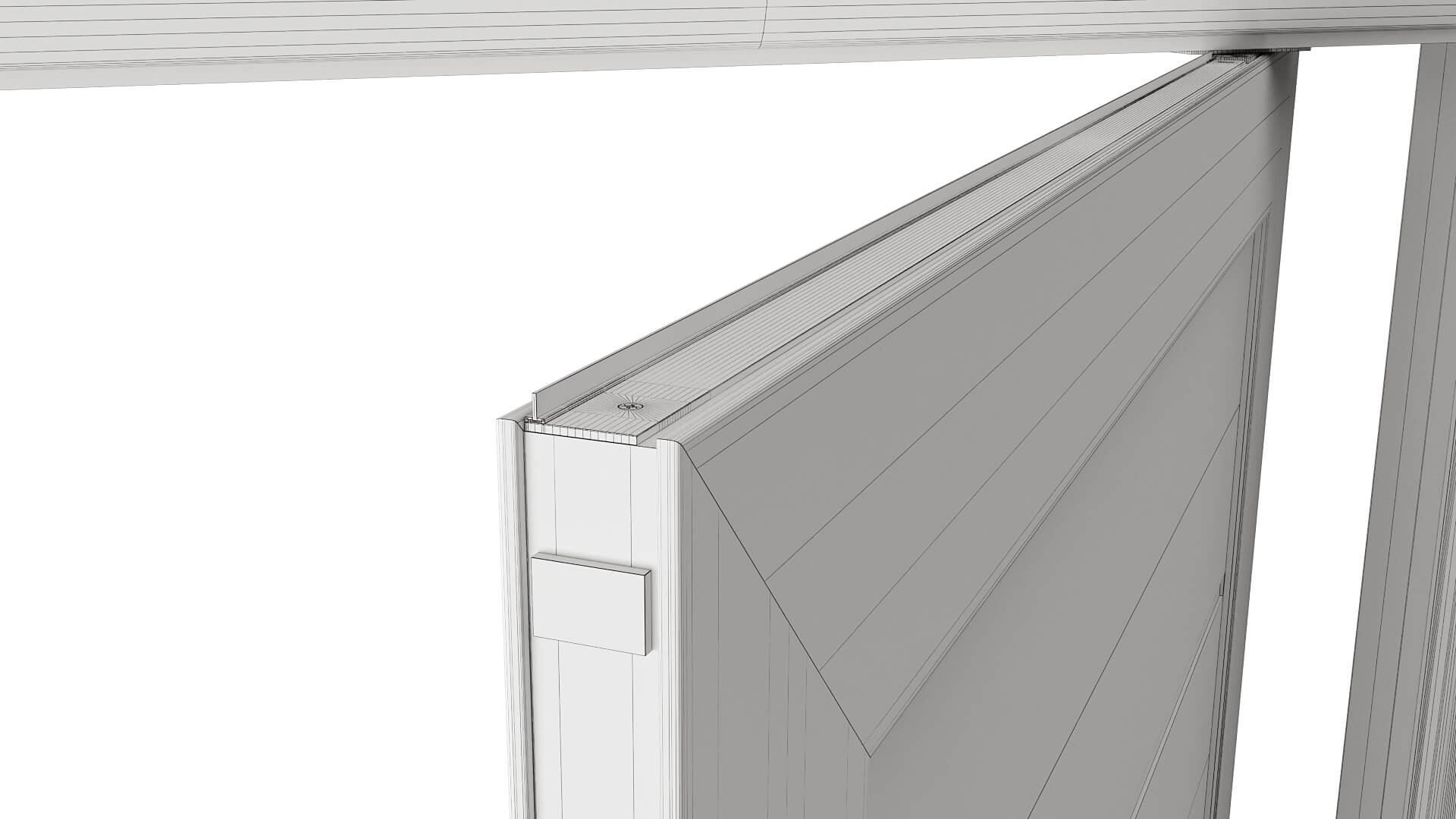 Modern Aluminum Pivot Door Collection in 3 Finishes 3D Model