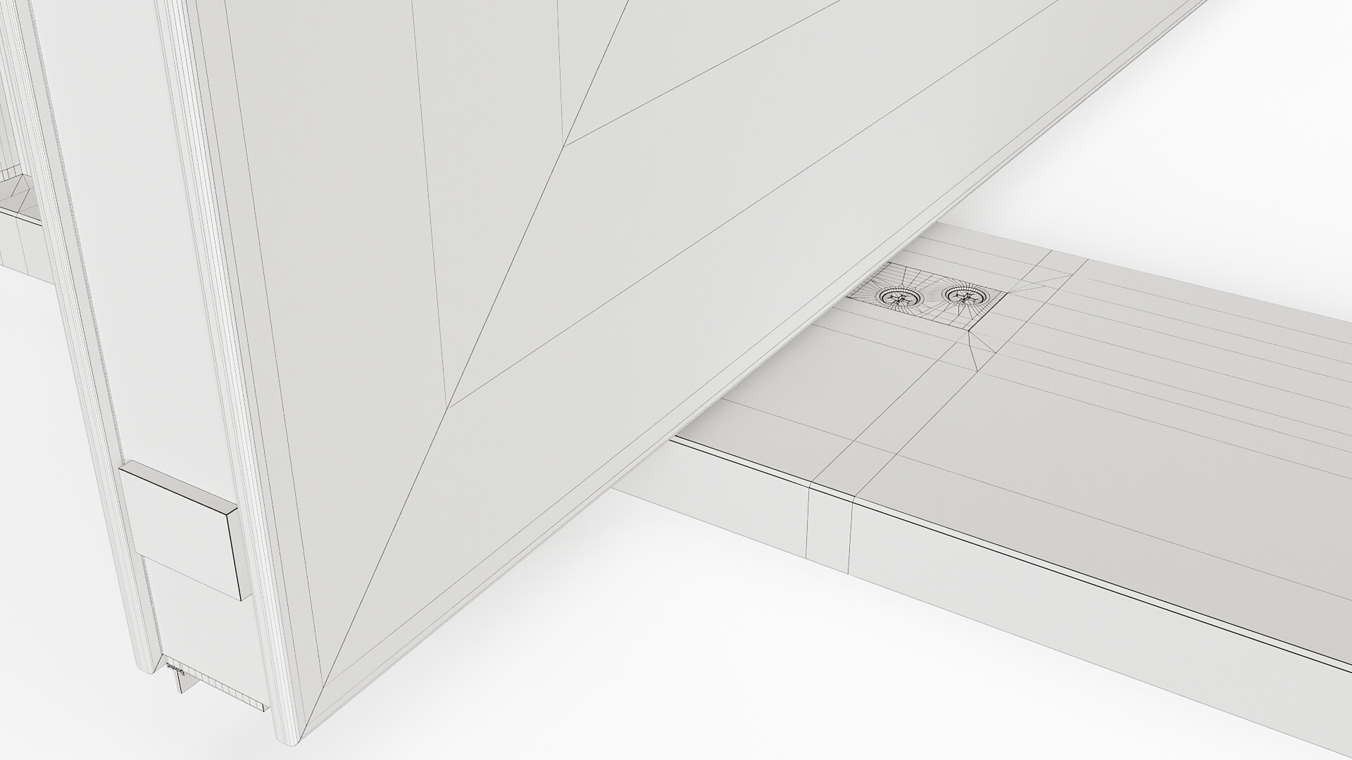 Modern Aluminum Pivot Door Collection in 3 Finishes 3D Model
