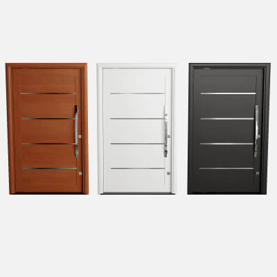 Modern Aluminum Pivot Door Collection in 3 Finishes