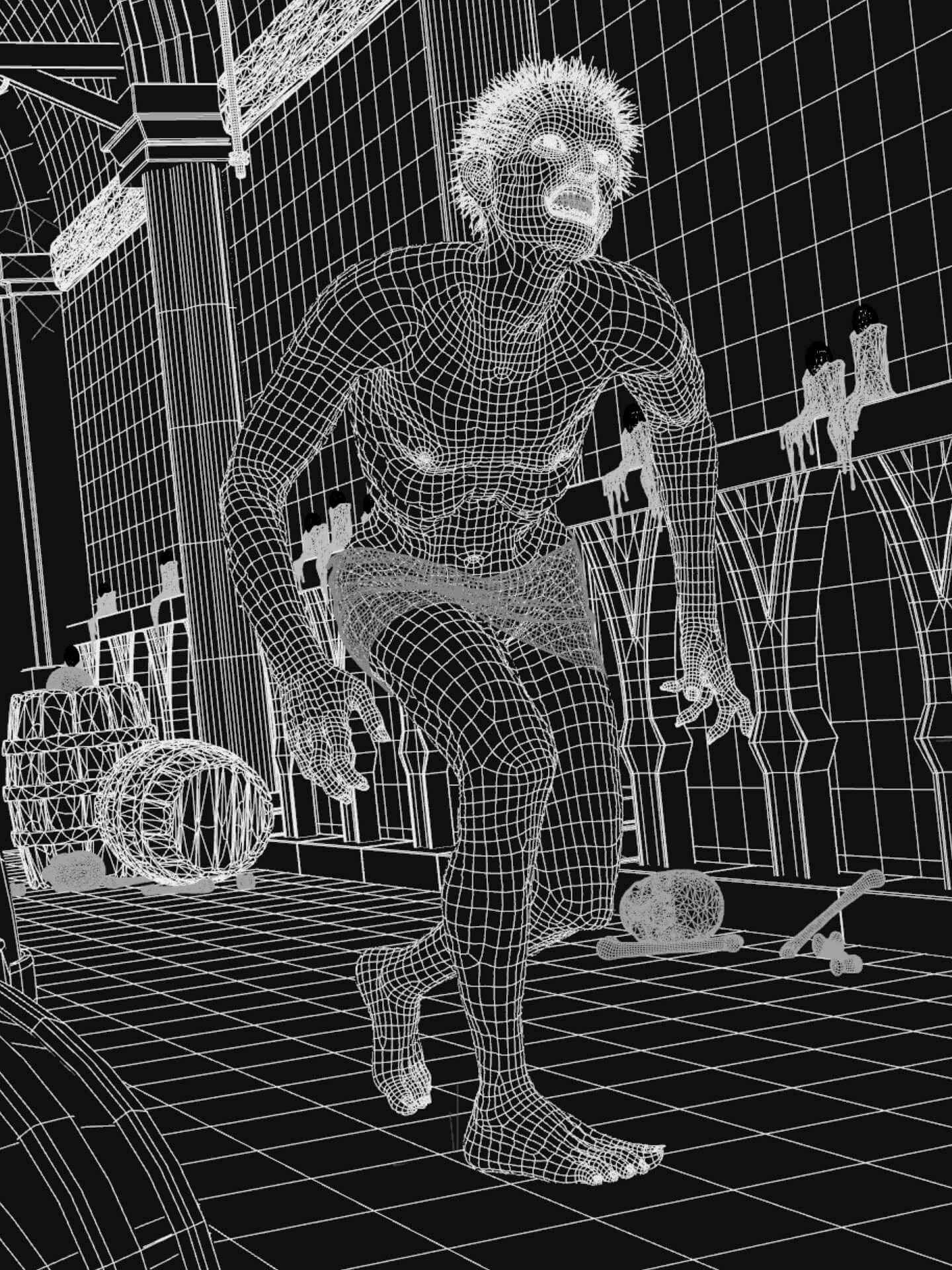 The Crypt Crawler 3D Render, Digital Artwork by Mad Mac