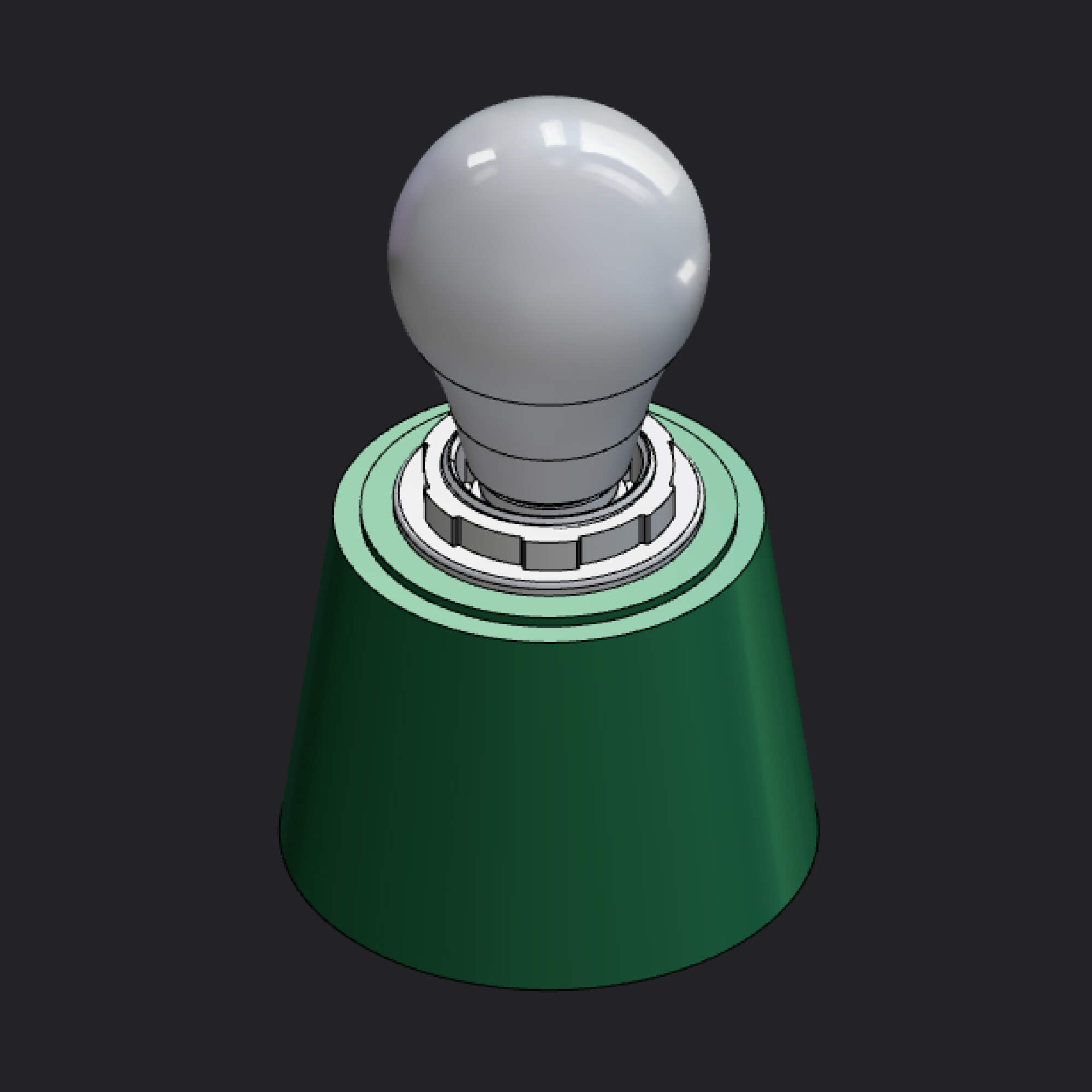 Modern Ribbed Table Lamp 3D Model for E27 Bulb Bedside Night 3D Model