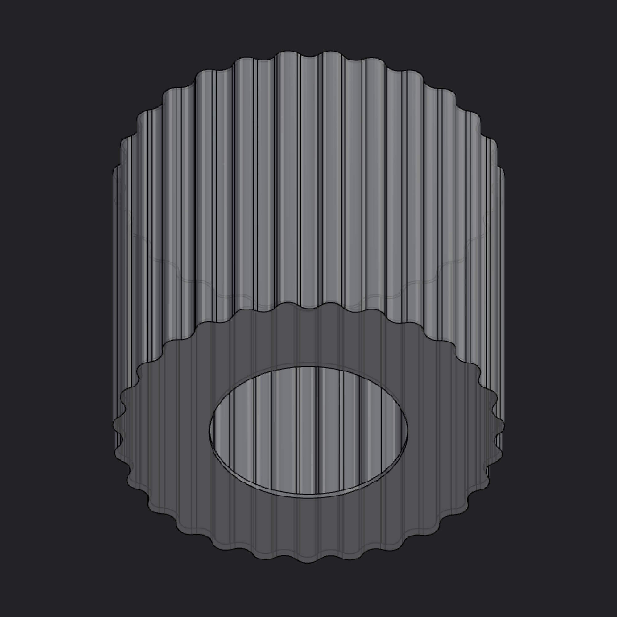 Modern Ribbed Table Lamp 3D Model for E27 Bulb Bedside Night 3D Model