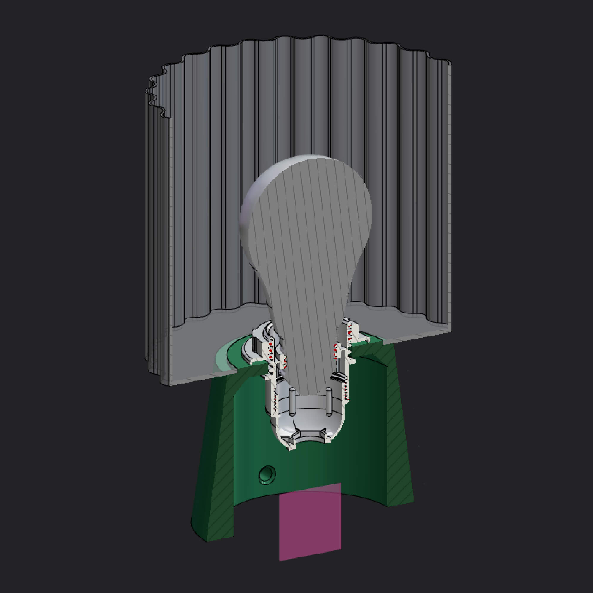 Modern Ribbed Table Lamp 3D Model for E27 Bulb Bedside Night 3D Model