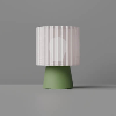 Modern Ribbed Table Lamp 3D Model for E27 Bulb Bedside Night