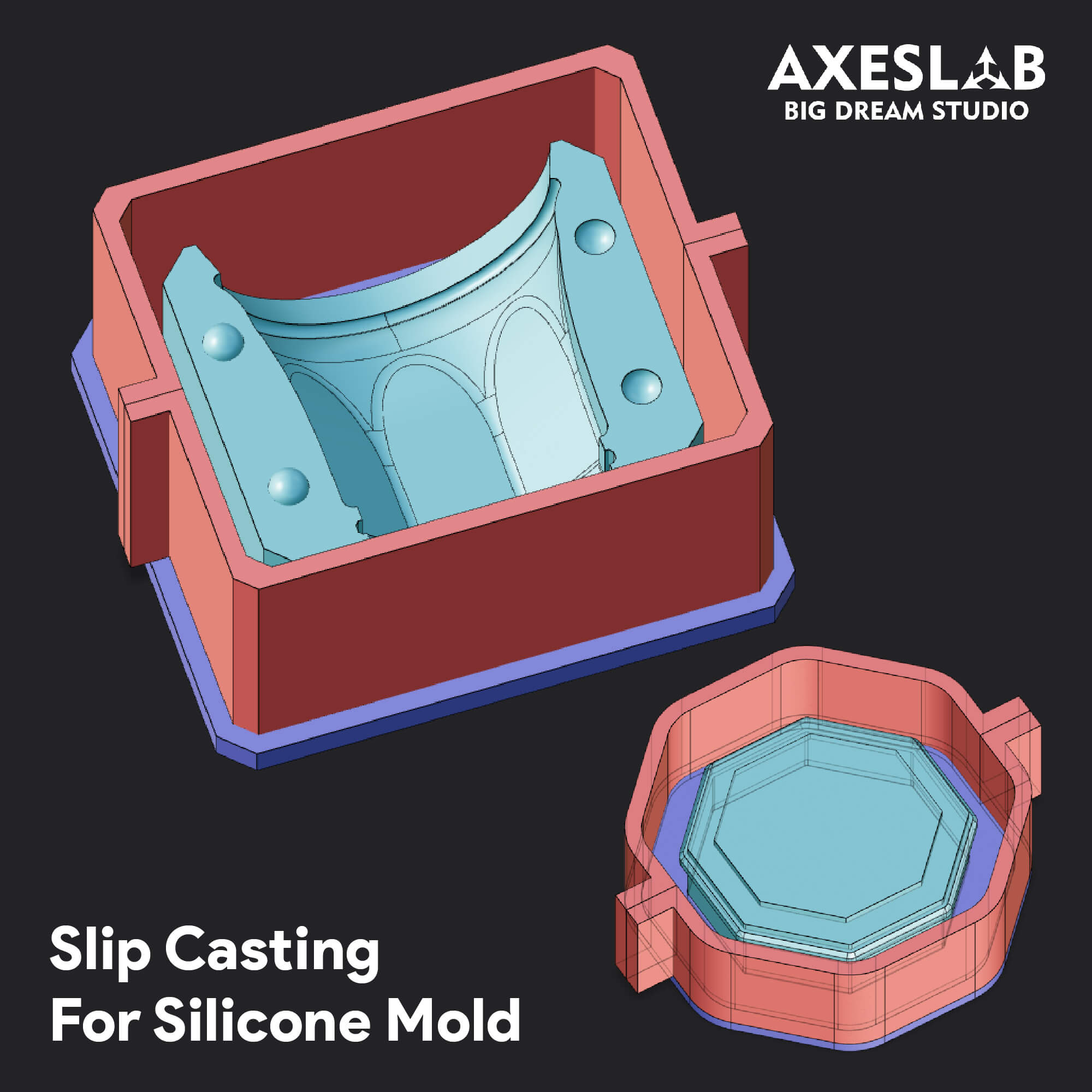 Silicone Cup Mold Housing and Slip Casting System 3D Model 3D Model