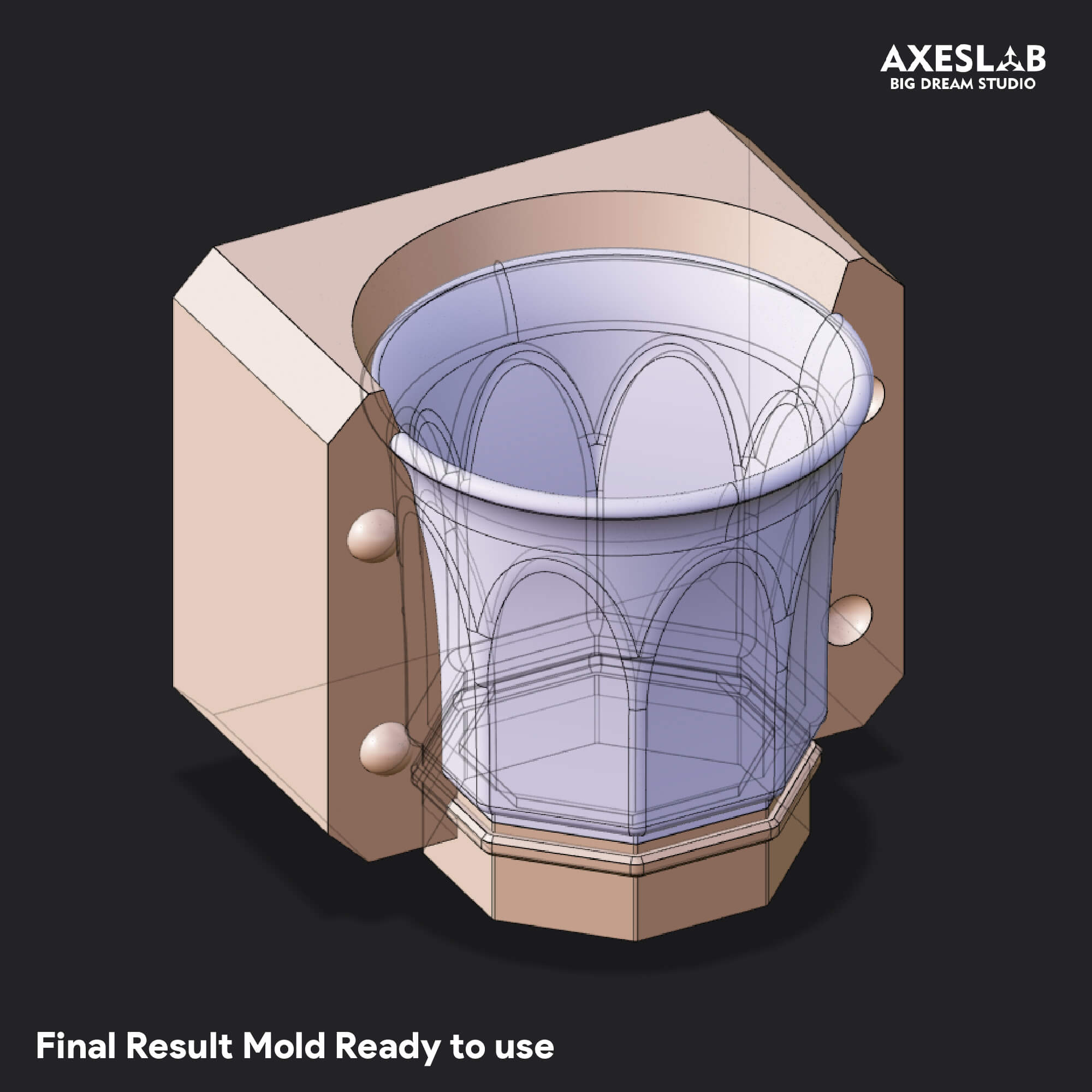 Silicone Cup Mold Housing and Slip Casting System 3D Model 3D Model