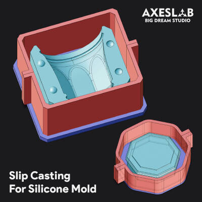 Silicone Cup Mold Housing and Slip Casting System 3D Model