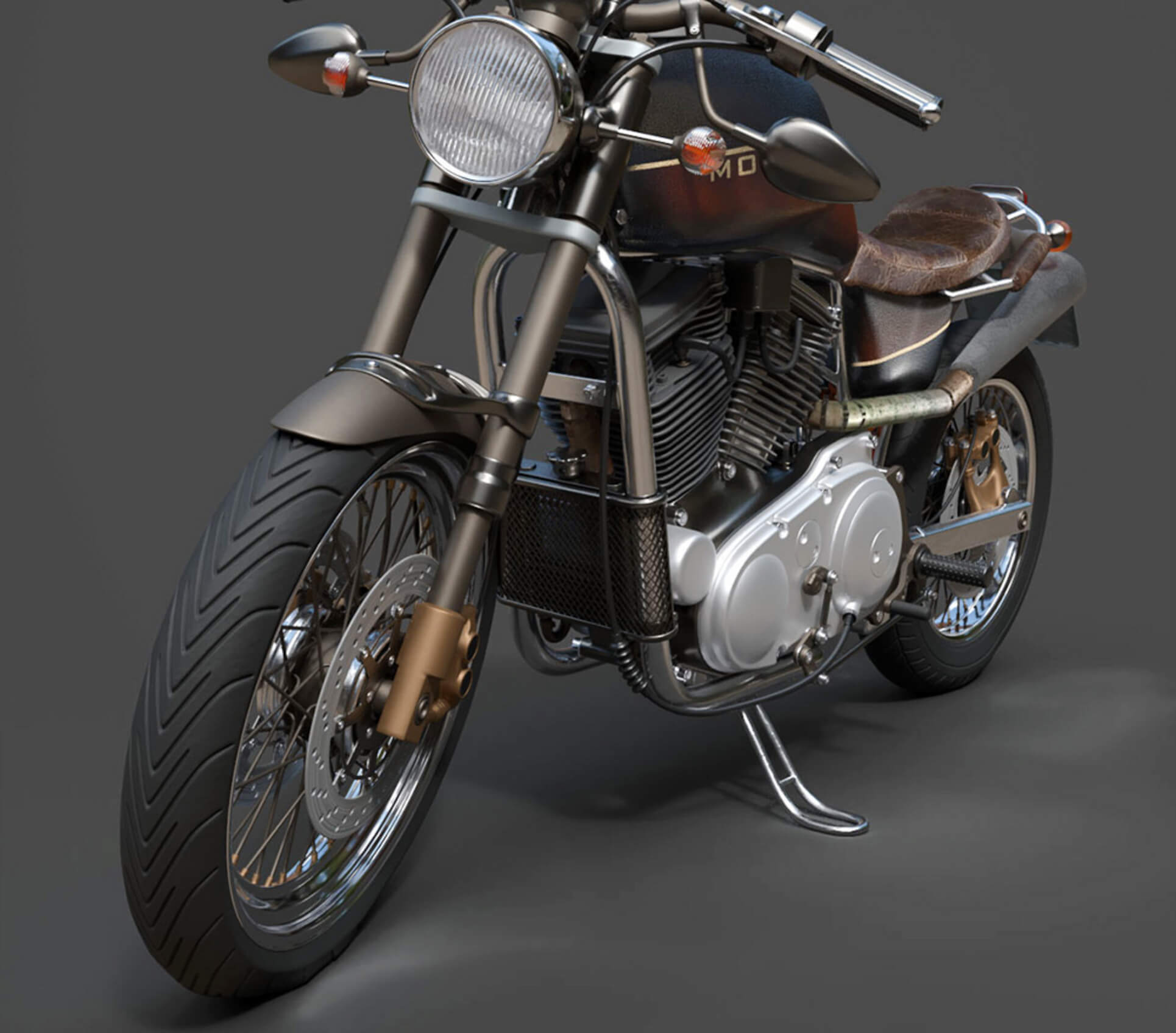 Motorcycles - Custom Cruiser Motorcycle - High-Poly 3D Model 3D Model