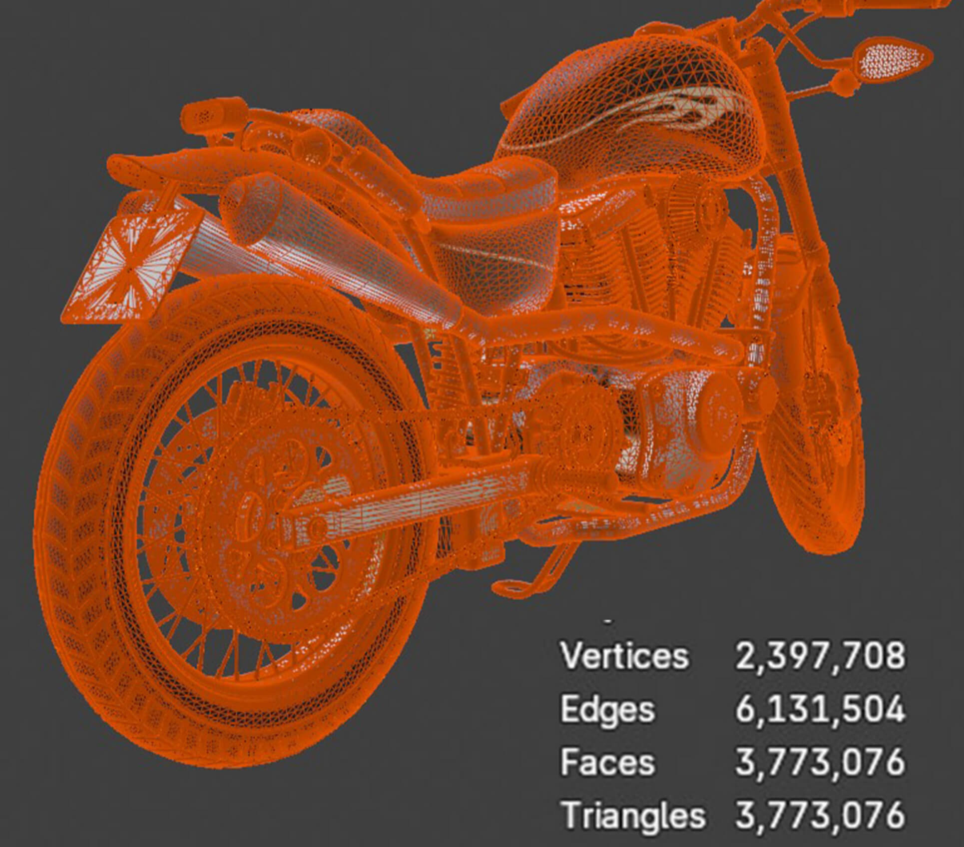 Motorcycles - Custom Cruiser Motorcycle - High-Poly 3D Model 3D Model