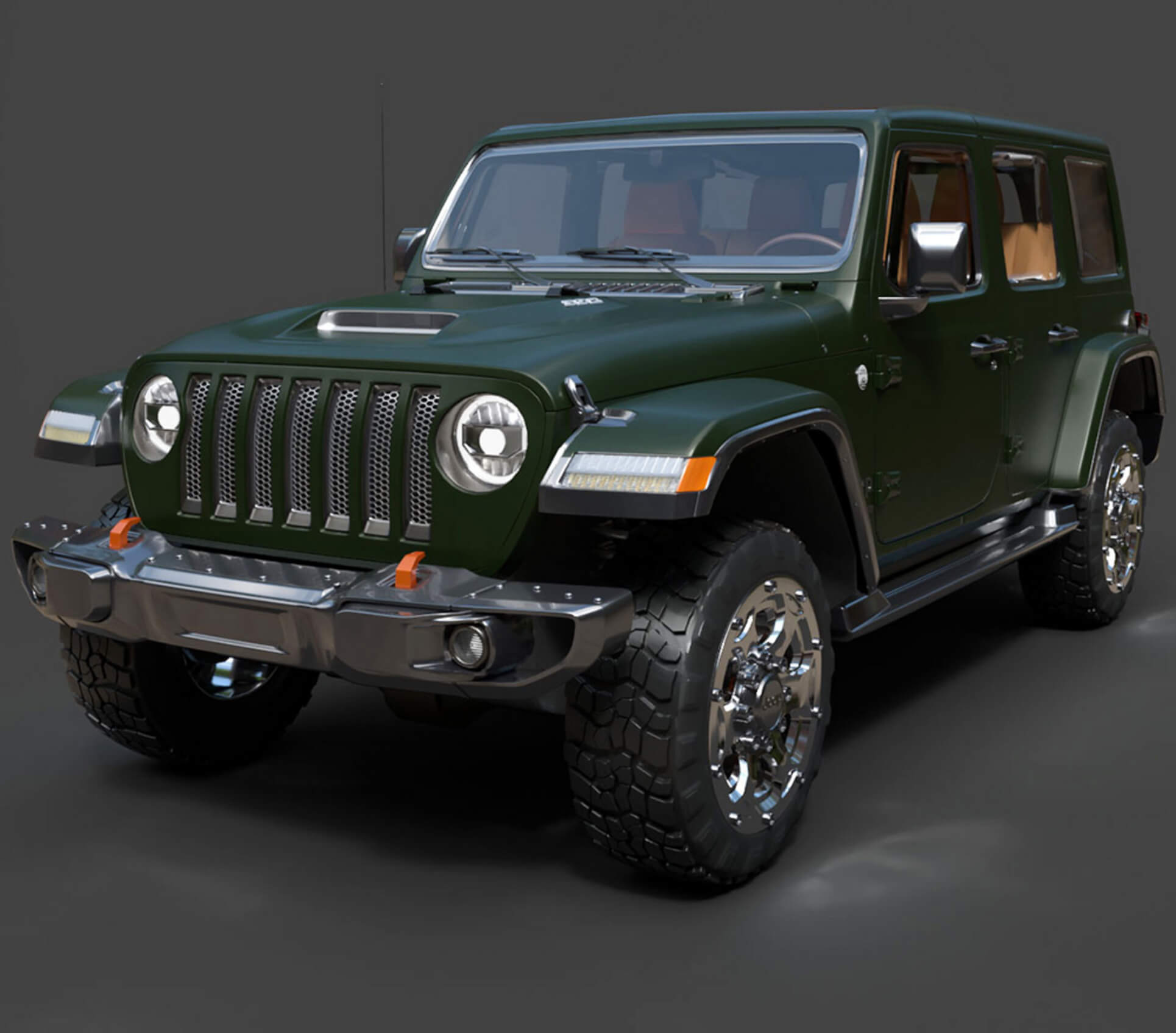 Jeep Wrangler Off-Road SUV High-Poly 3D Model 3D Model