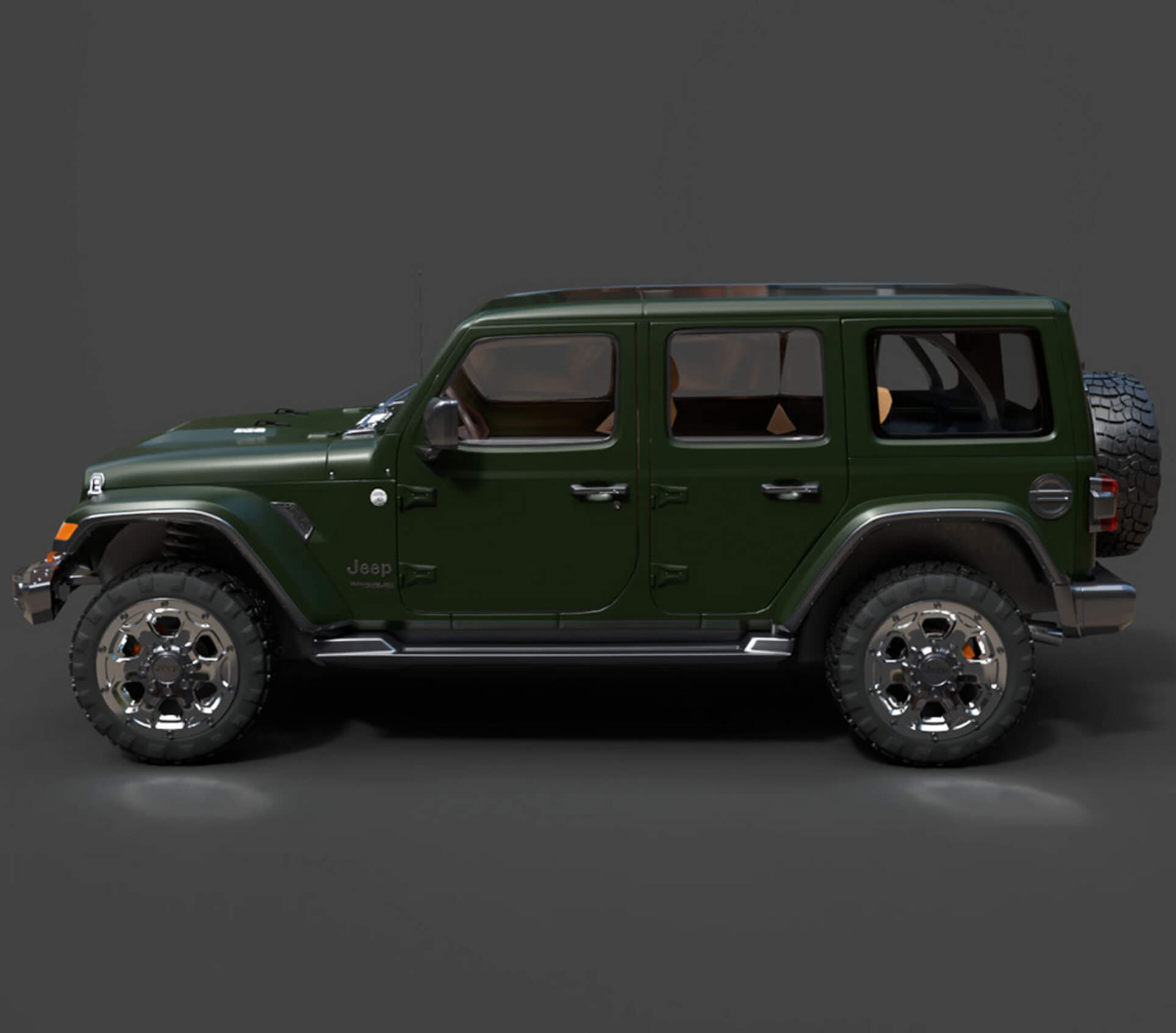 Jeep Wrangler Off-Road SUV High-Poly 3D Model 3D Model