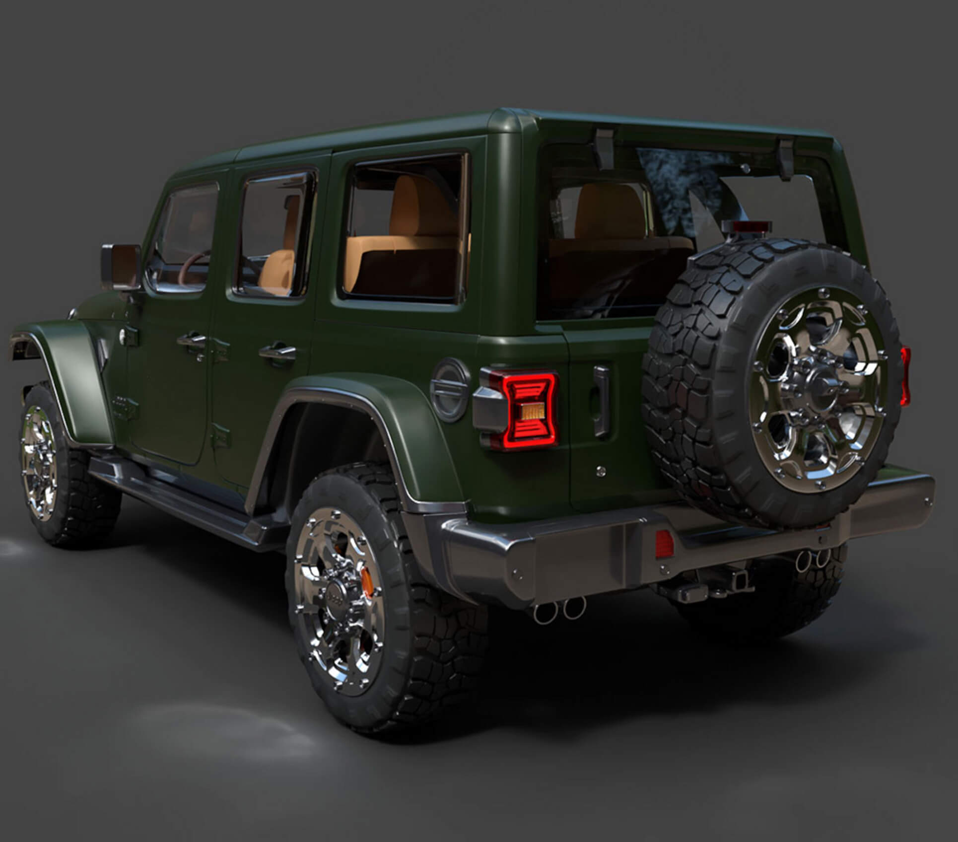 Jeep Wrangler Off-Road SUV High-Poly 3D Model 3D Model