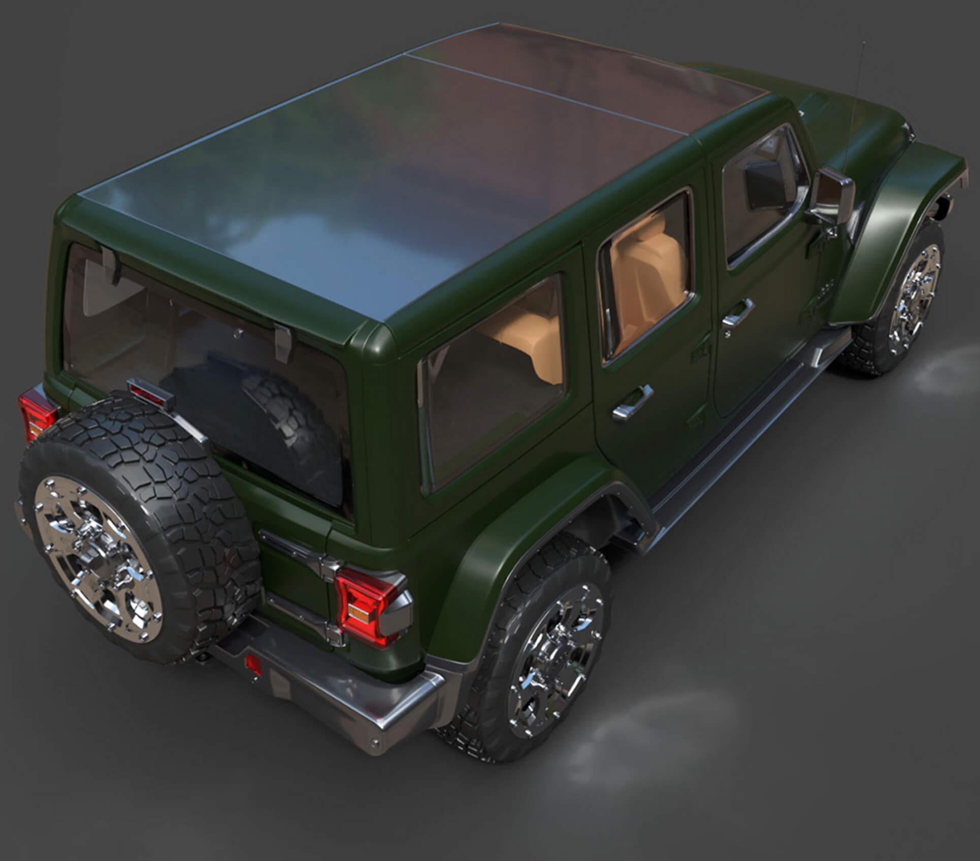 Jeep Wrangler Off-Road SUV High-Poly 3D Model 3D Model