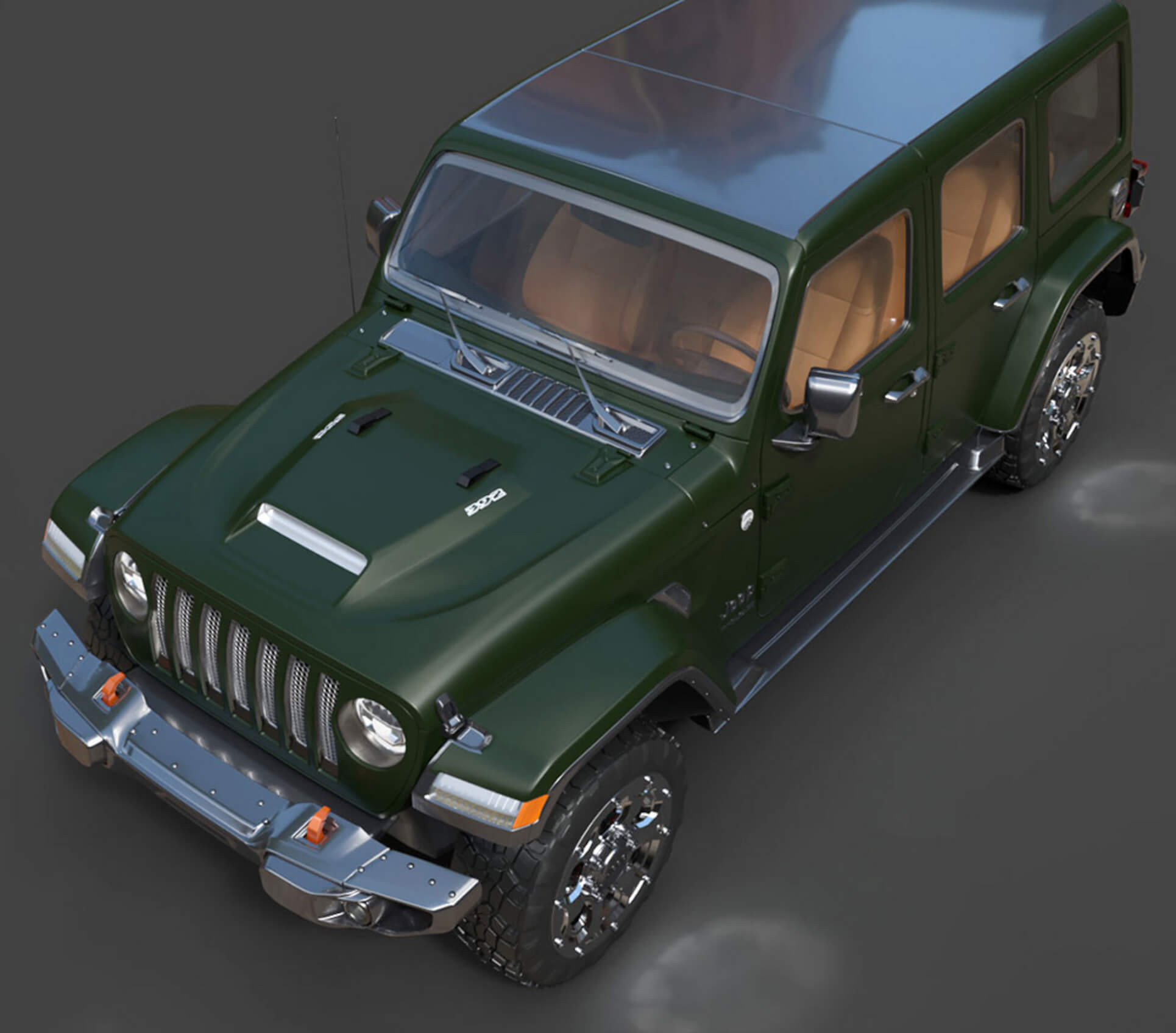 Jeep Wrangler Off-Road SUV High-Poly 3D Model 3D Model