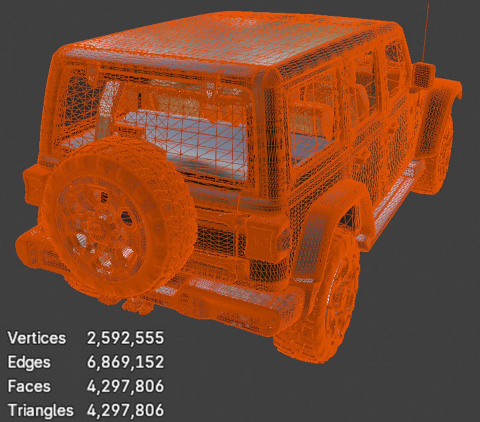Jeep Wrangler Off-Road SUV High-Poly 3D Model 3D Model