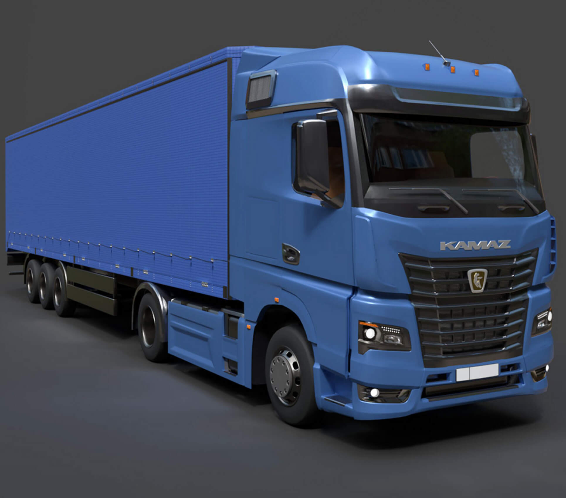 KAMAZ Heavy Cargo Truck High Poly 3D Model 3D Model