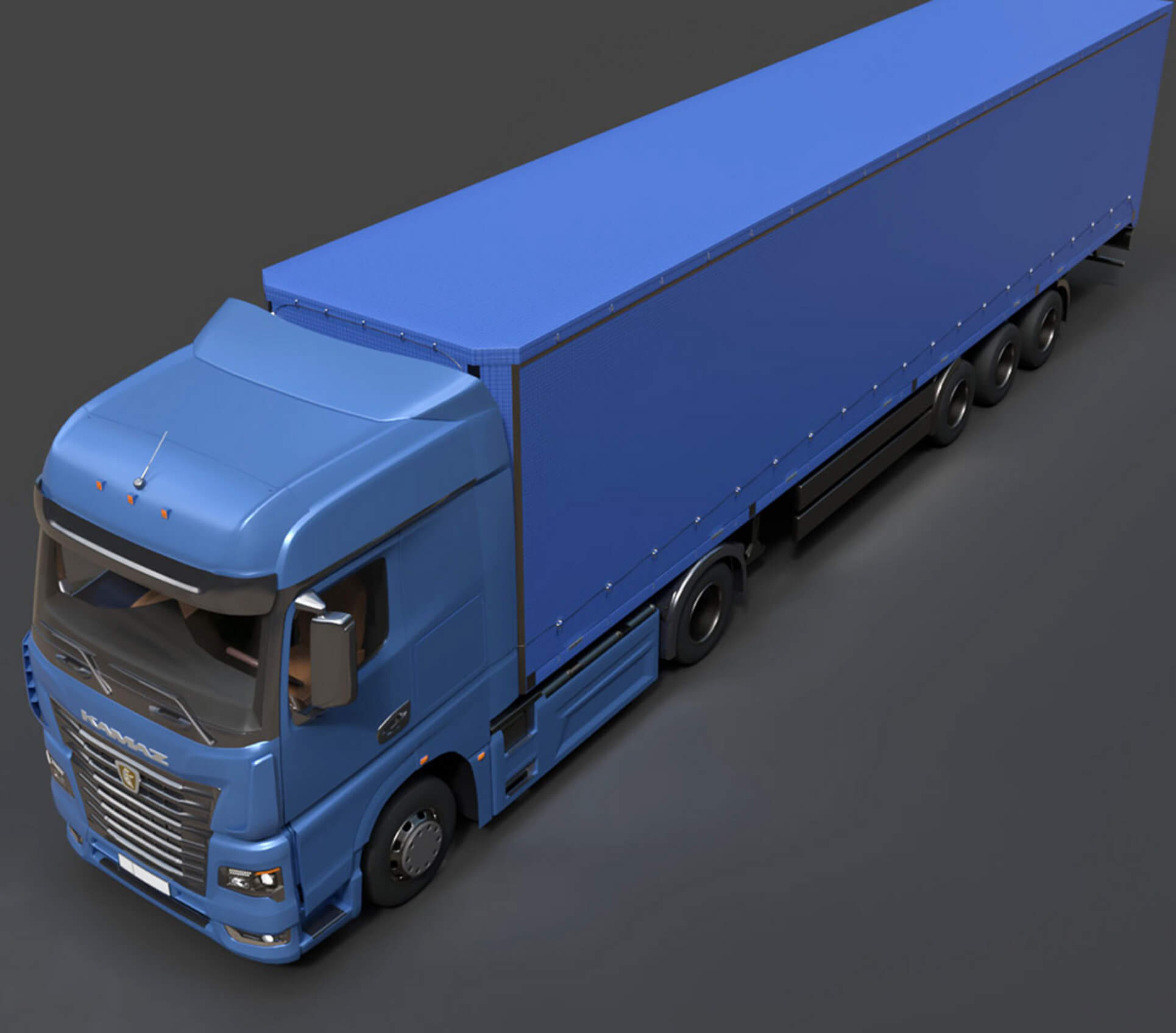 KAMAZ Heavy Cargo Truck High Poly 3D Model 3D Model