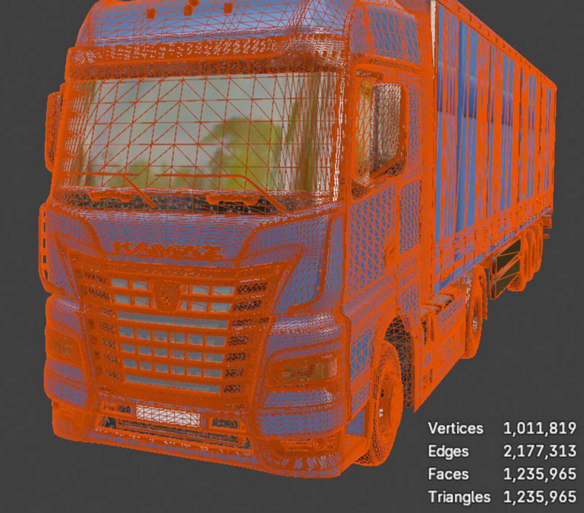 KAMAZ Heavy Cargo Truck High Poly 3D Model 3D Model