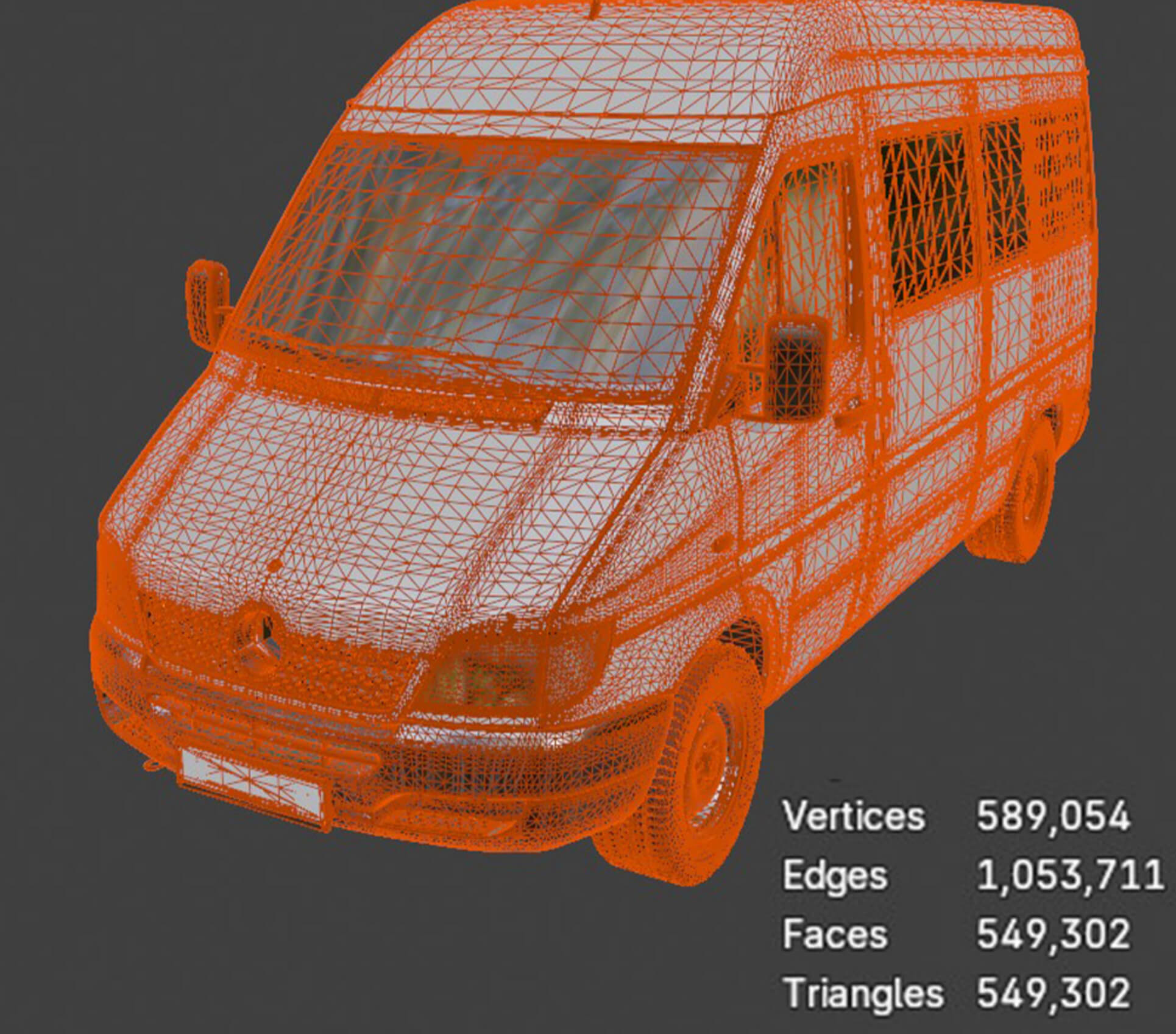 Mercedes-Benz Sprinter Classic Minibus Detailed Production 3D Model