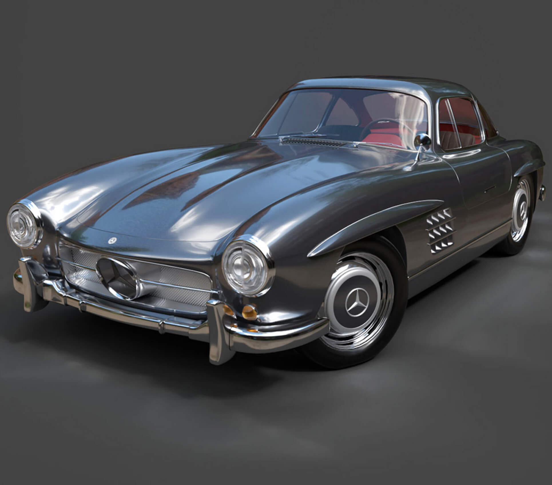 Mercedes-Benz W198 Classic Sports Car - High-Poly 3D Model 3D Model