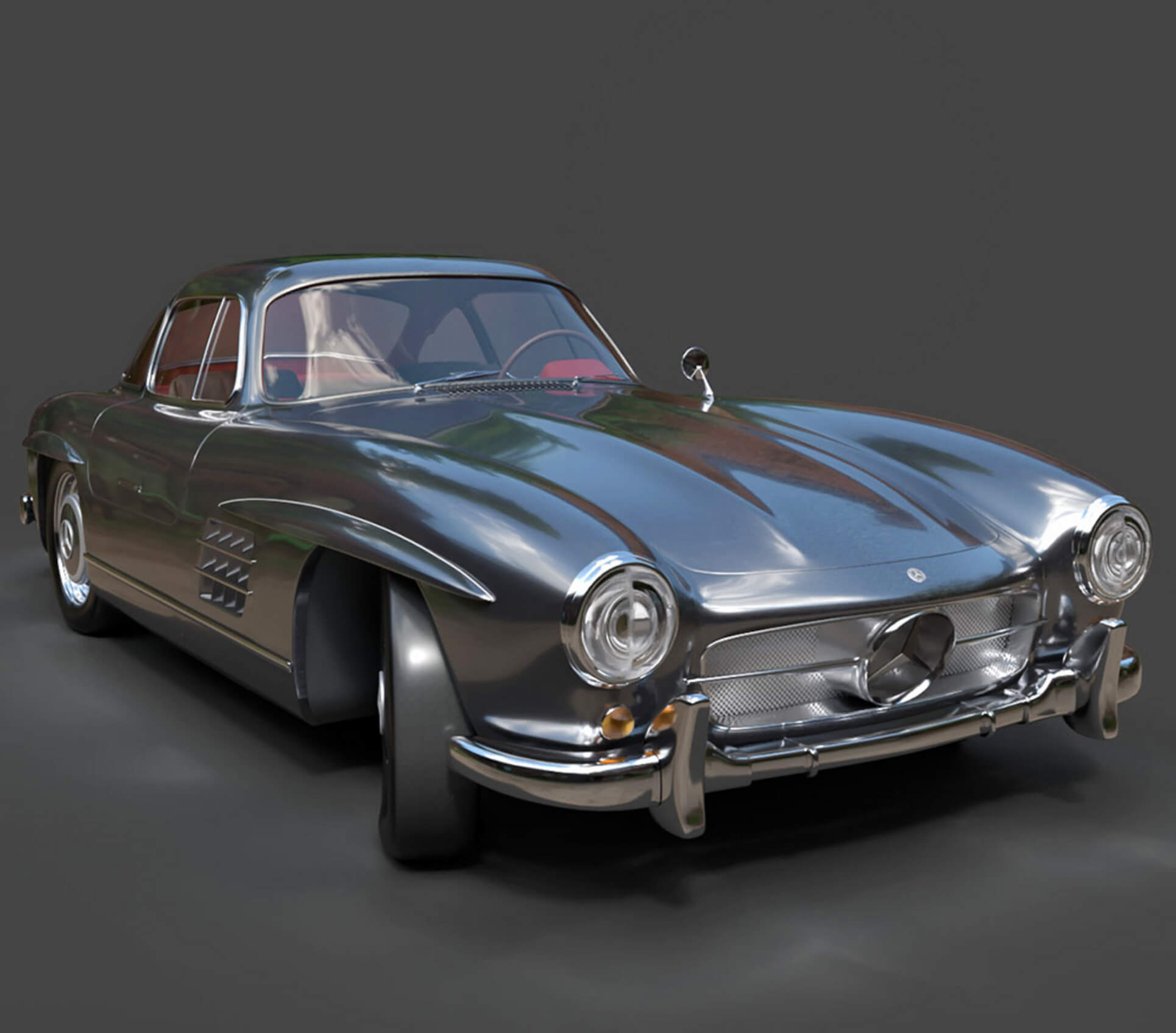 Mercedes-Benz W198 Classic Sports Car - High-Poly 3D Model 3D Model