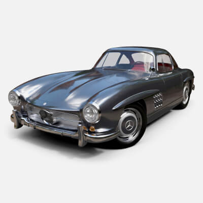 Mercedes-Benz W198 Classic Sports Car - High-Poly 3D Model