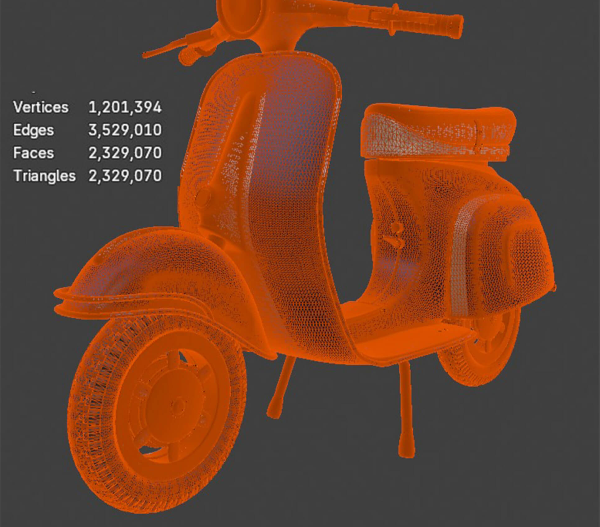 Motorcycles Vespa High-Poly 3D Model 3D Model