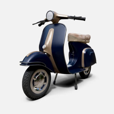 Motorcycles Vespa High-Poly 3D Model