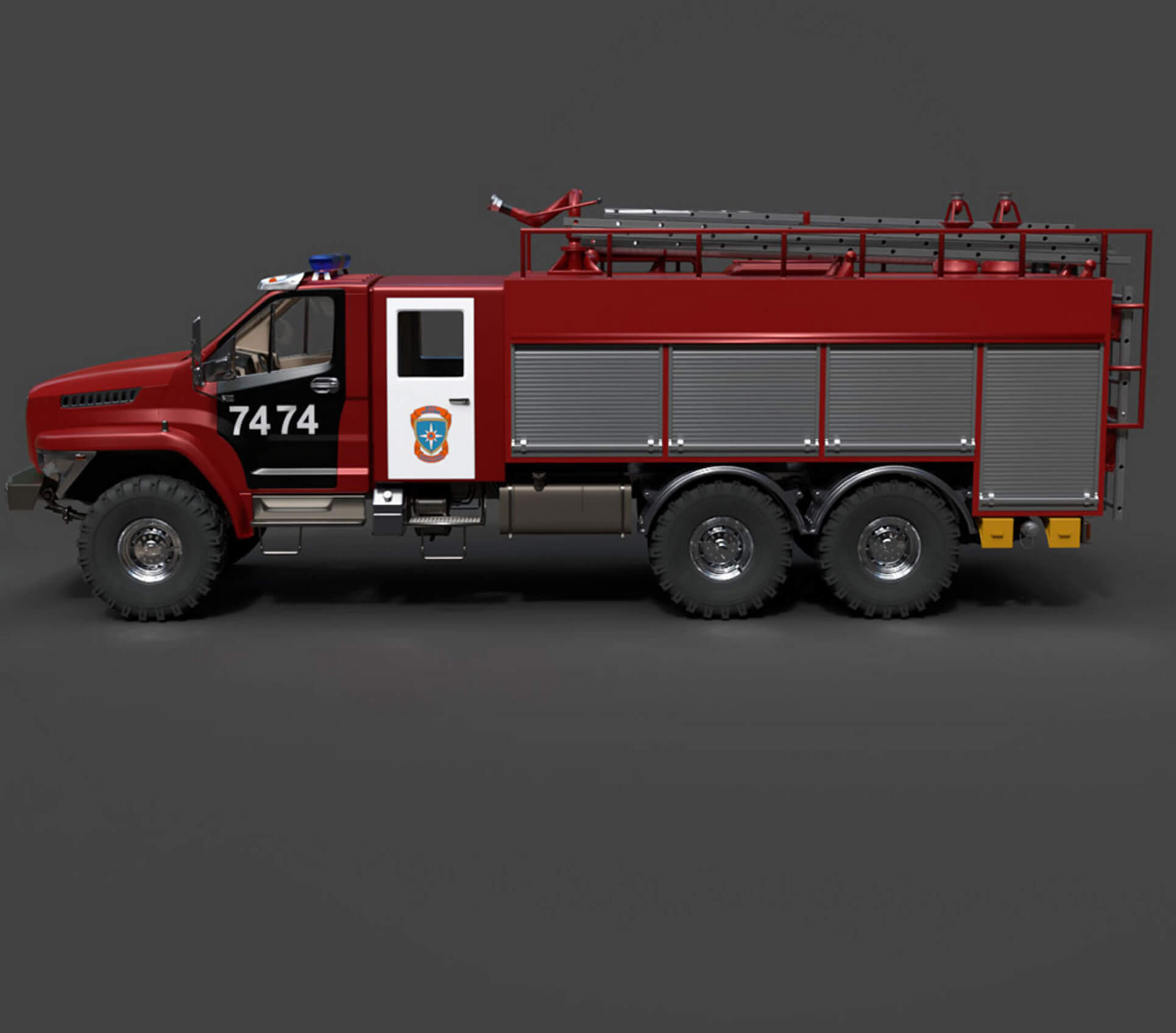 Ural Next Heavy Utility Fire Truck - Detailed Production Rea 3D Model