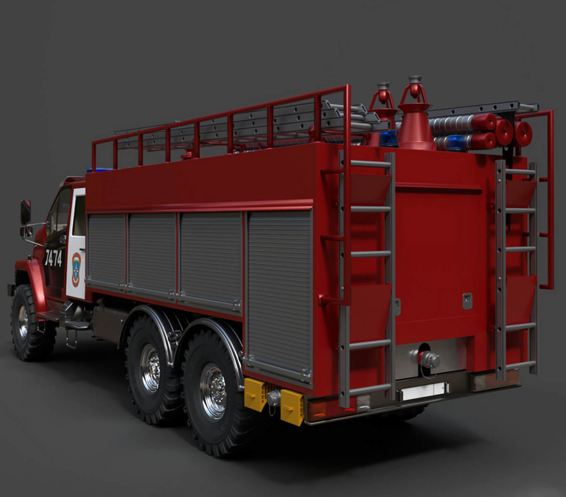 Ural Next Heavy Utility Fire Truck - Detailed Production Rea 3D Model