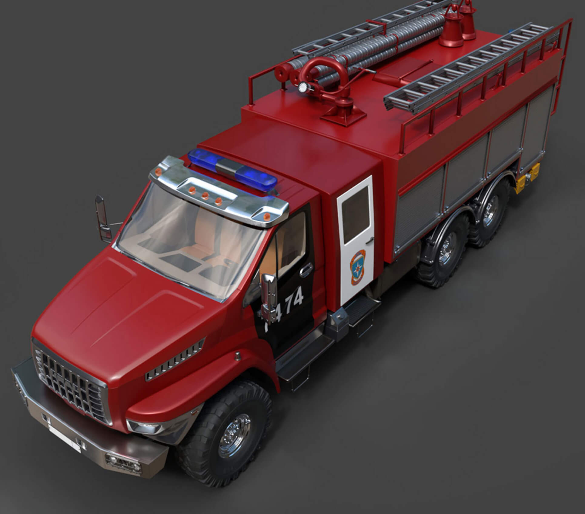 Ural Next Heavy Utility Fire Truck - Detailed Production Rea 3D Model