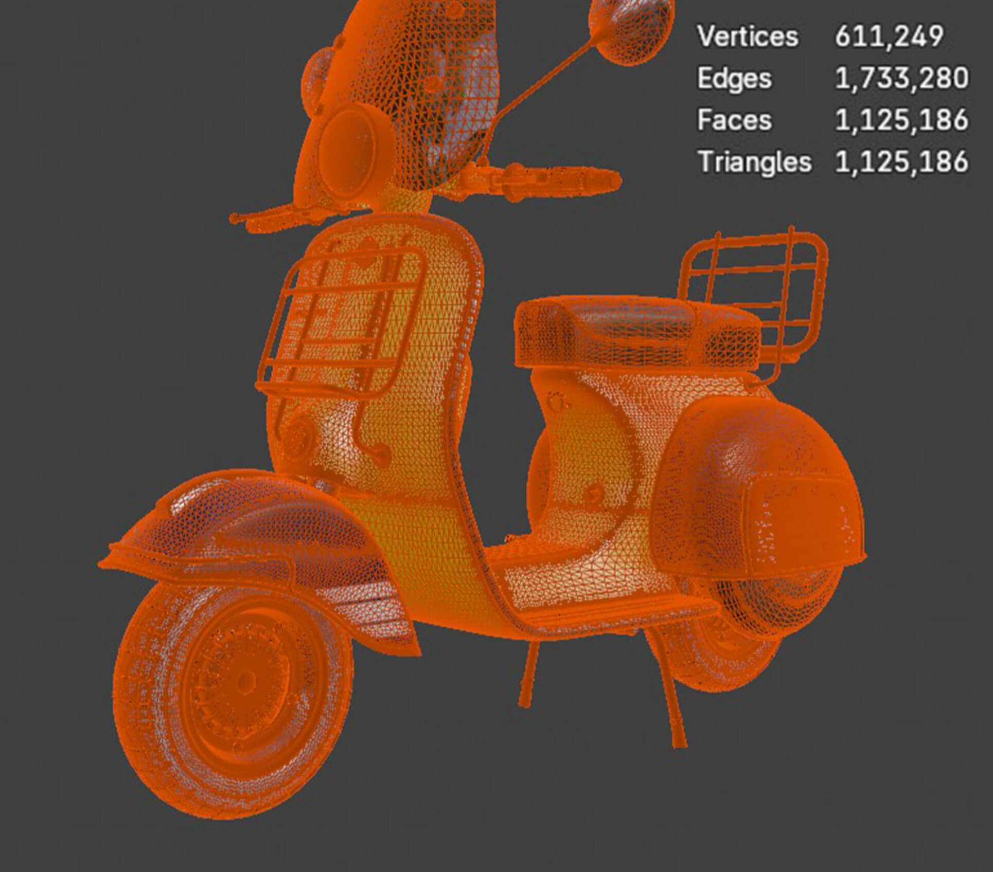 Vespa Classic Scooter - Detailed Production-Ready 3D Asset 3D Model