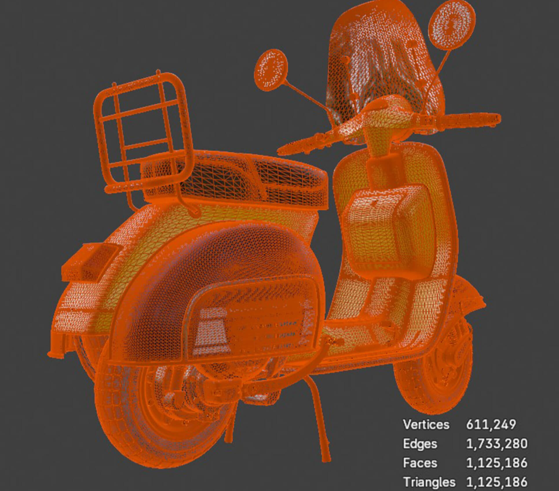 Vespa Classic Scooter - Detailed Production-Ready 3D Asset 3D Model