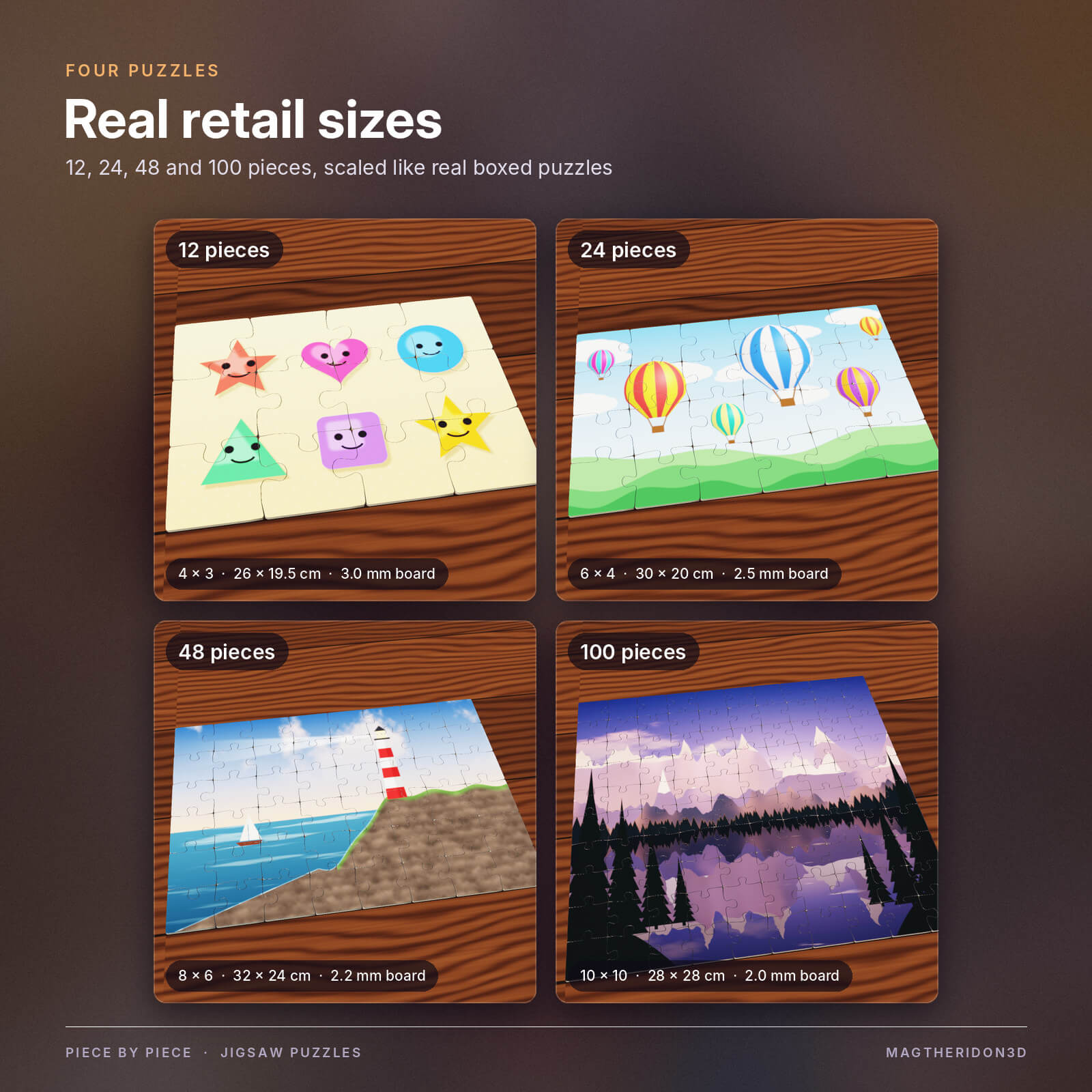 Piece by Piece Jigsaw Puzzles for DAZ3D 3D Model