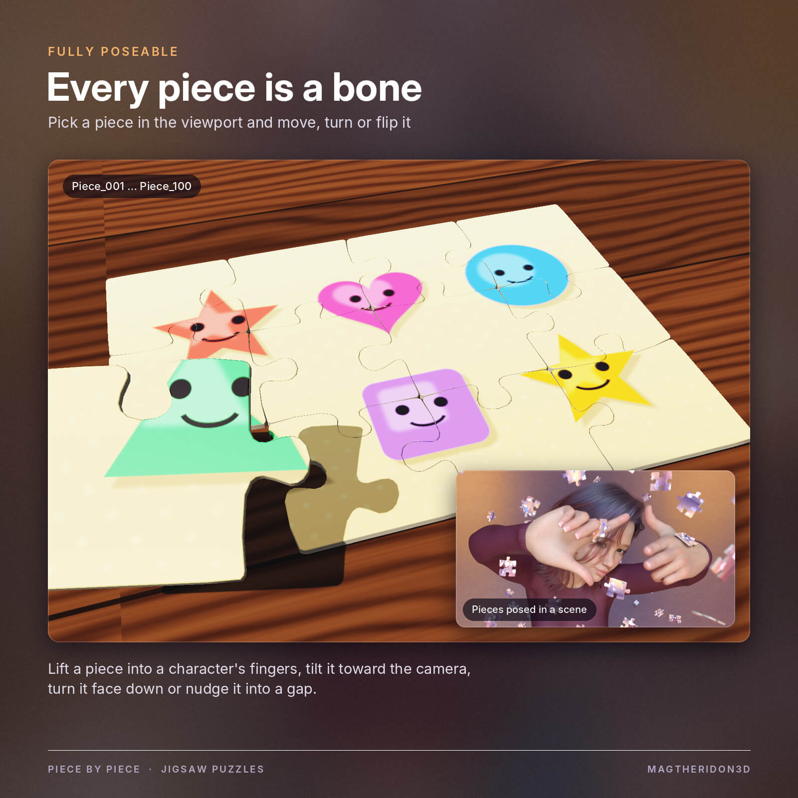 Piece by Piece Jigsaw Puzzles for DAZ3D 3D Model