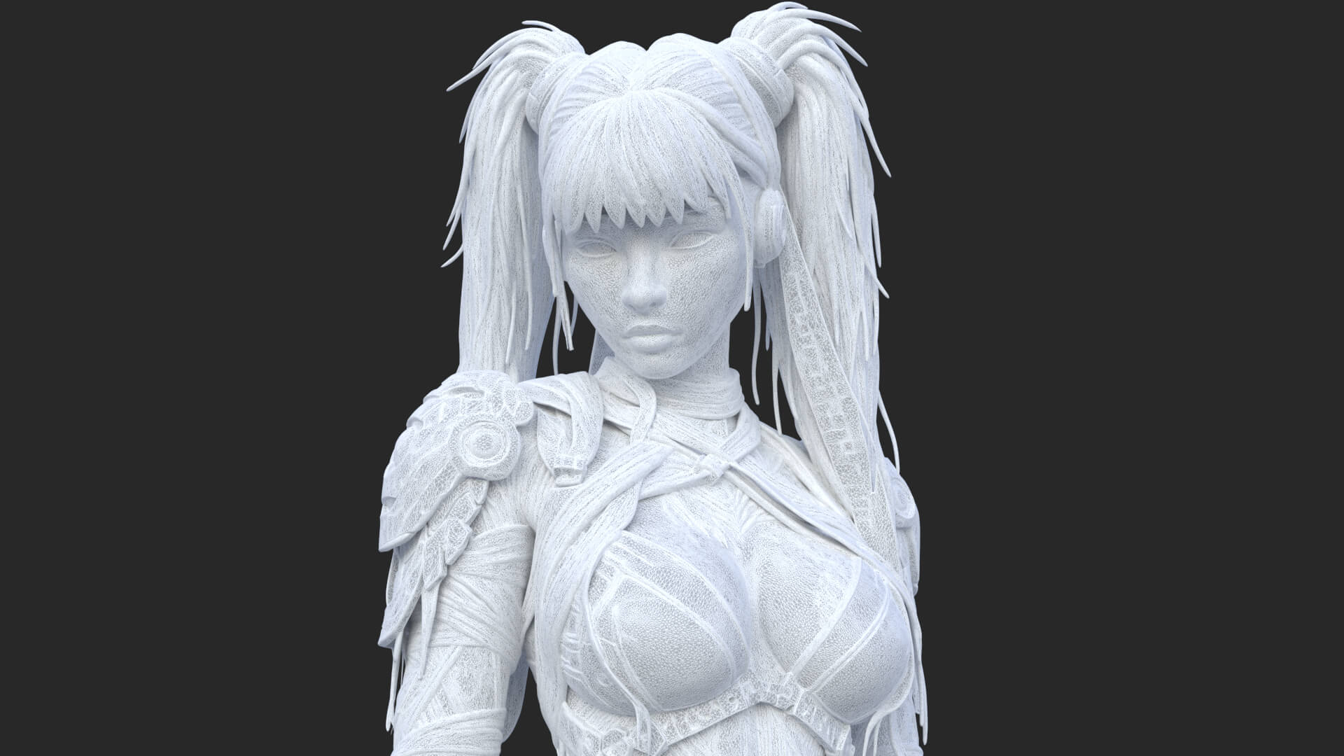 Cybernetic Blu Woman High-Detail 3d Model 3D Model