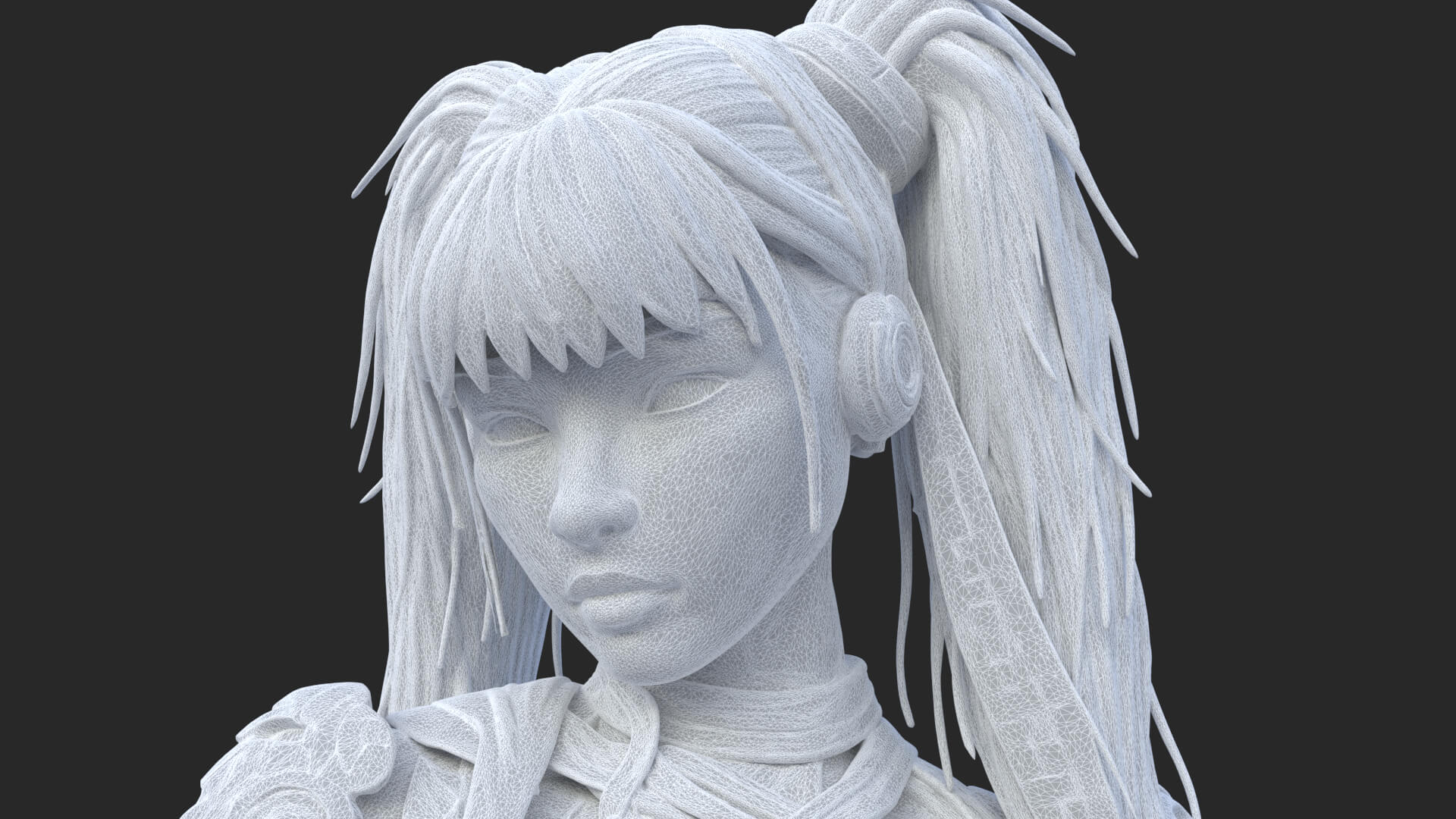 Cybernetic Blu Woman High-Detail 3d Model 3D Model