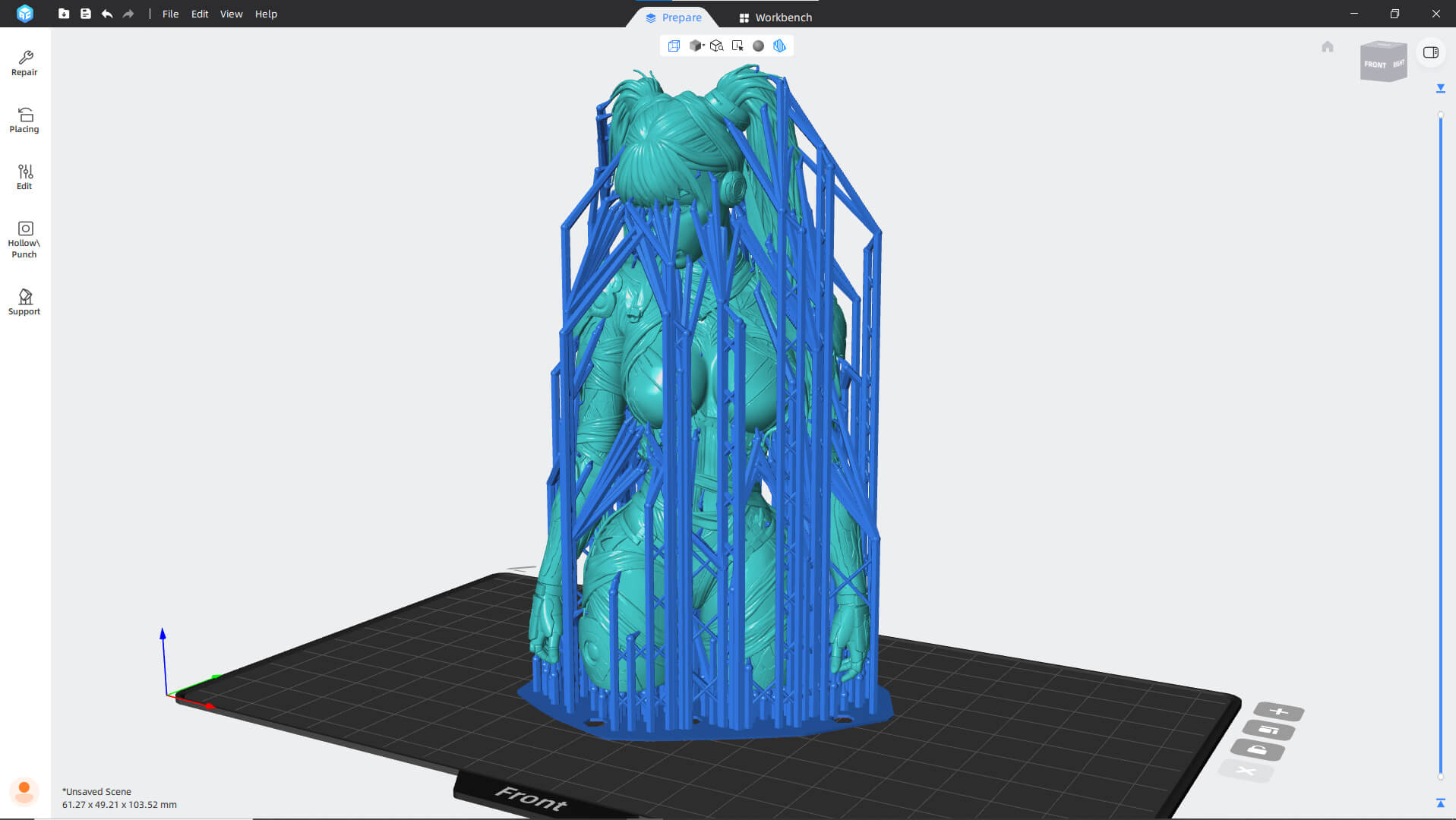 Cybernetic Blu Woman High-Detail 3d Model 3D Model