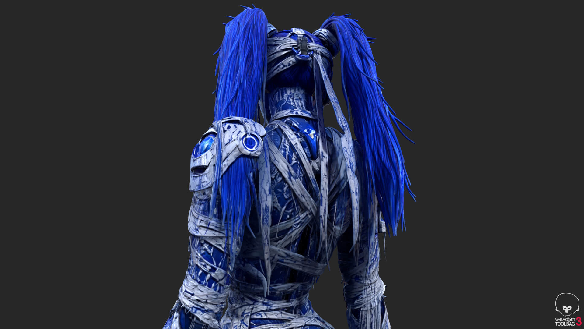 Cybernetic Blu Woman High-Detail 3d Model 3D Model