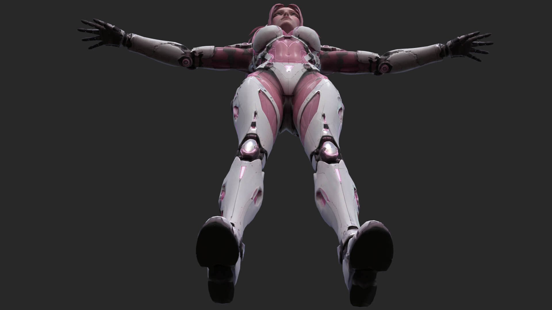 Cybernetic Girl Walk Low-Poly 3D Model 3D Model