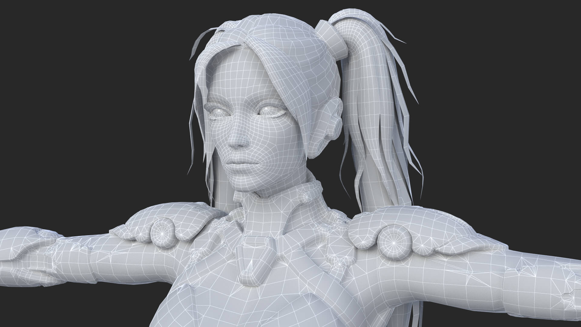 Cybernetic Girl Walk Low-Poly 3D Model 3D Model