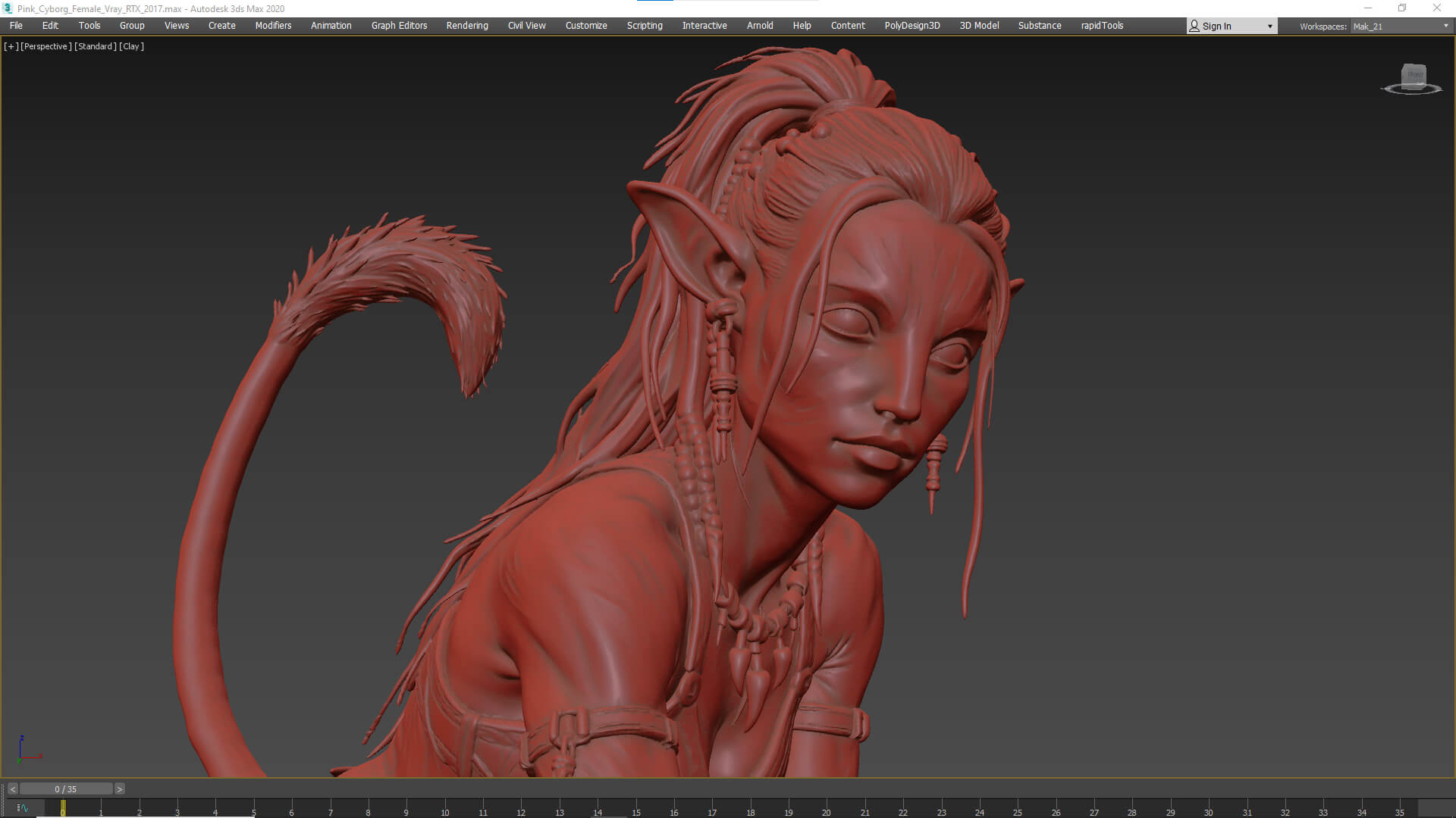 Fantasy Creature Avatar High-Detail 3d Model 3D Model