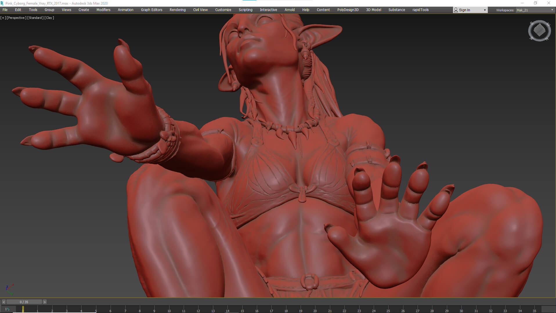 Fantasy Creature Avatar High-Detail 3d Model 3D Model