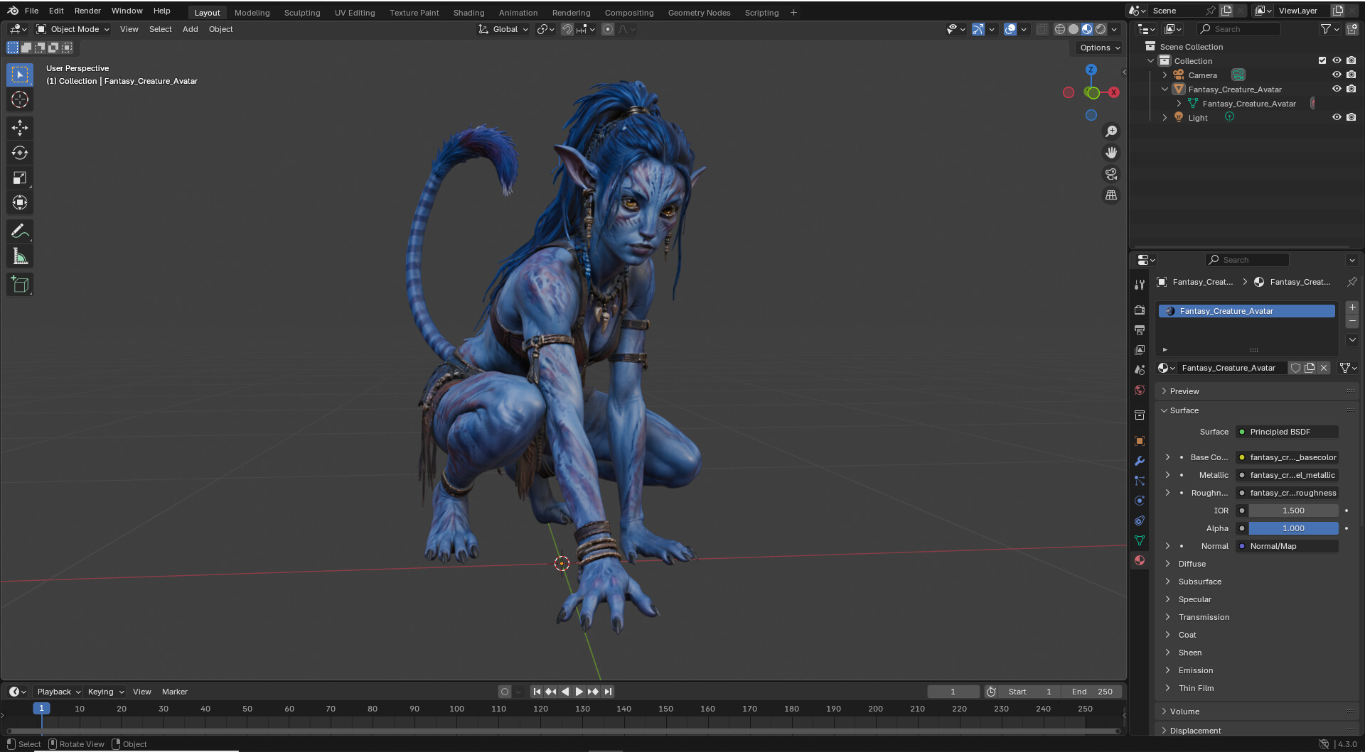 Fantasy Creature Avatar High-Detail 3d Model 3D Model
