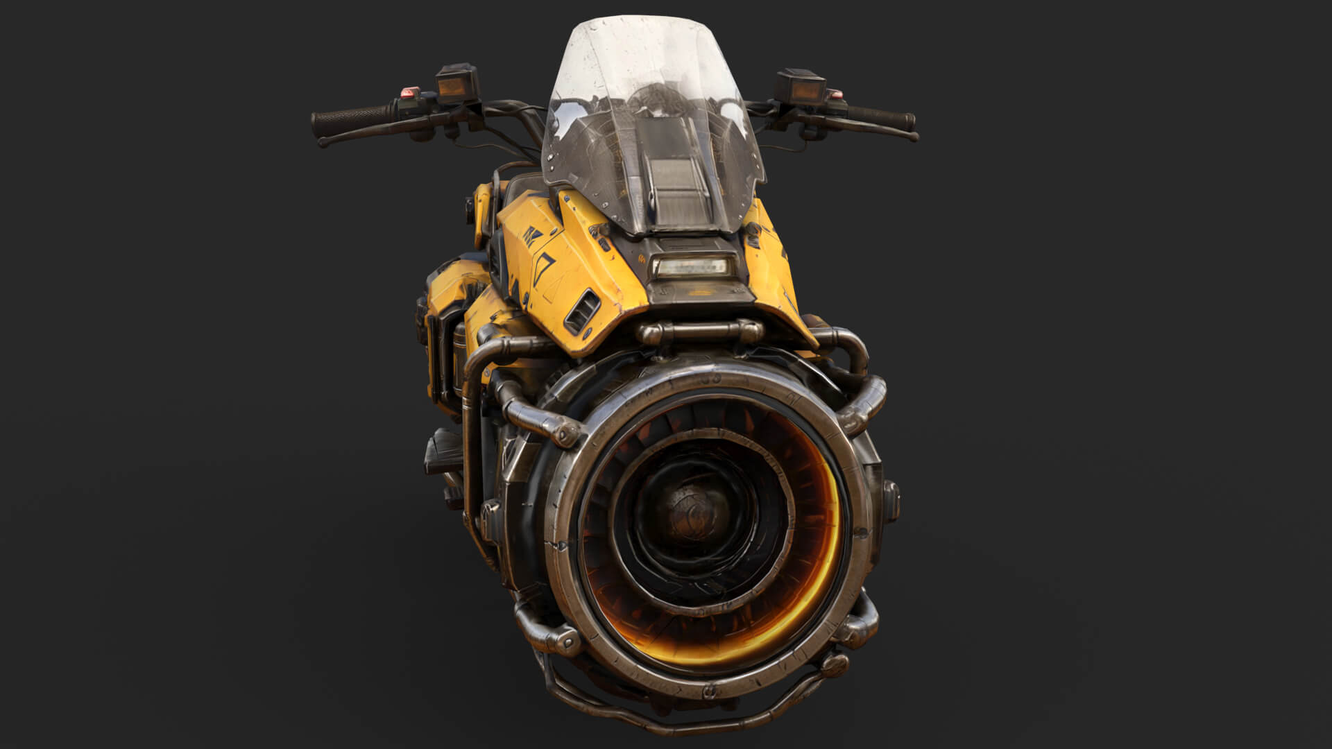 Futuristic Motorcycle Low-Poly 3D Model 3D Model