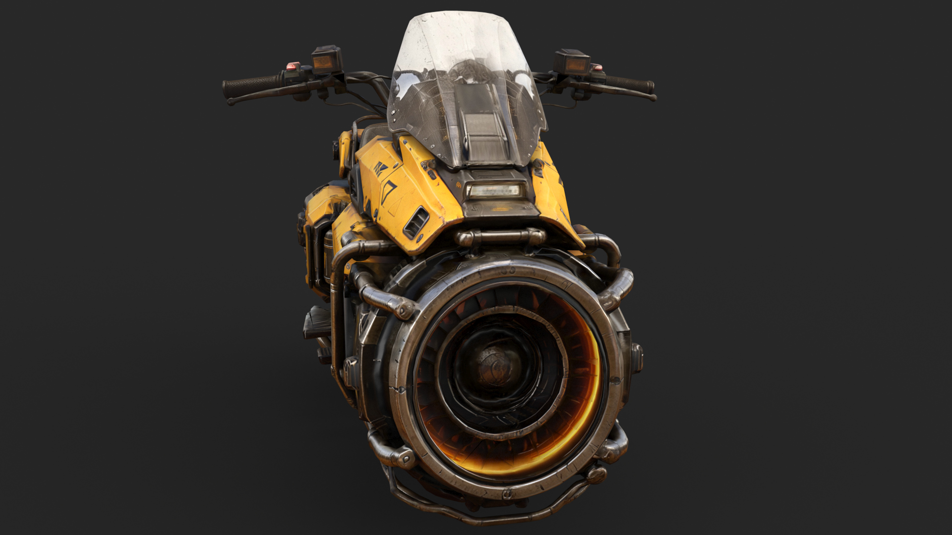 Futuristic Motorcycle Low-Poly 3D Model 3D Model