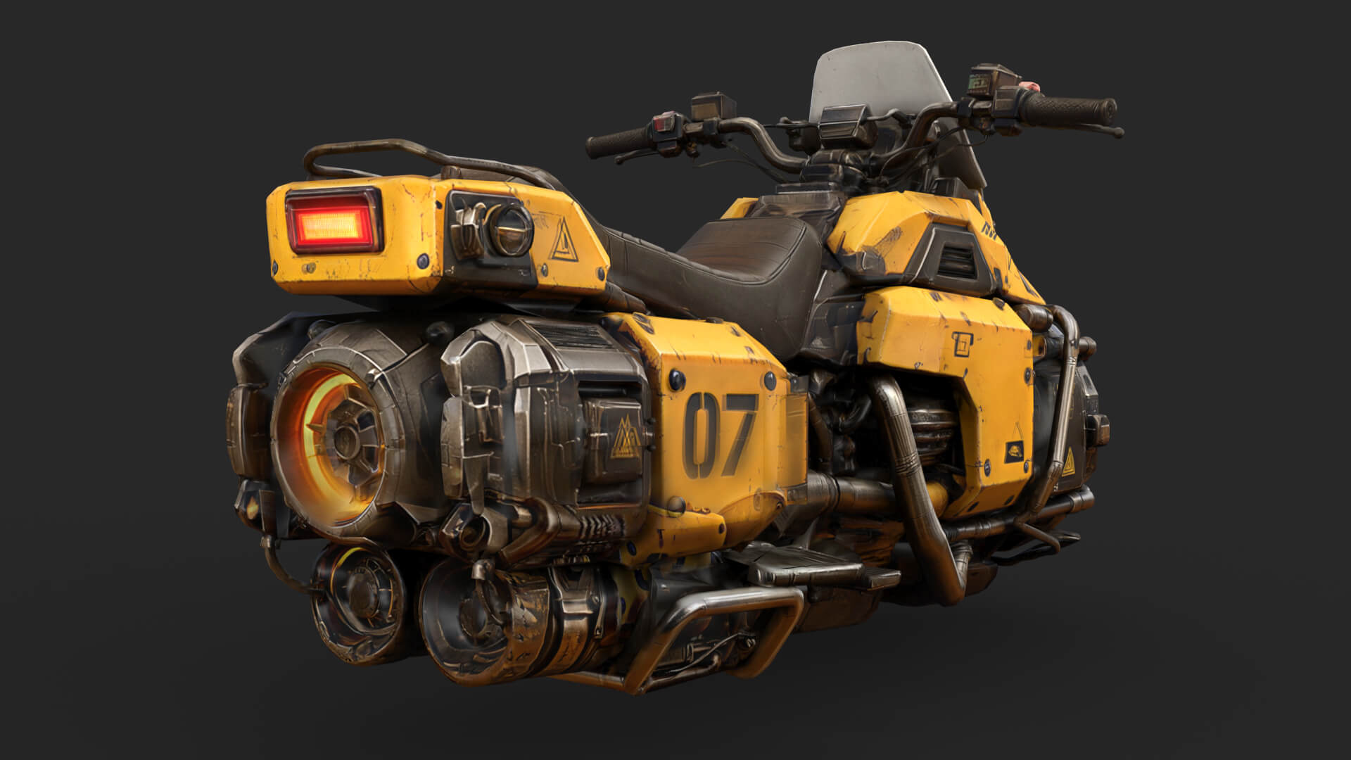 Futuristic Motorcycle Low-Poly 3D Model 3D Model