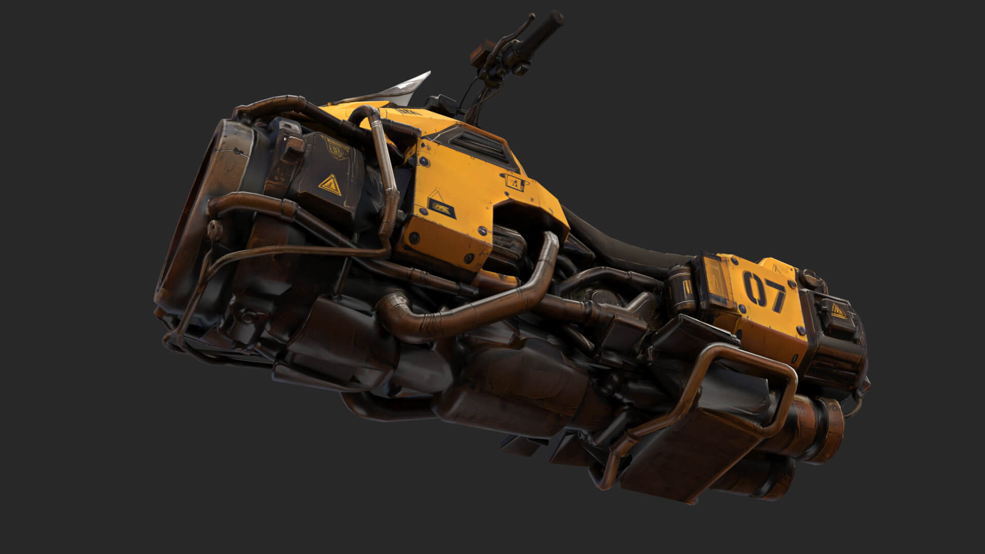 Futuristic Motorcycle Low-Poly 3D Model 3D Model